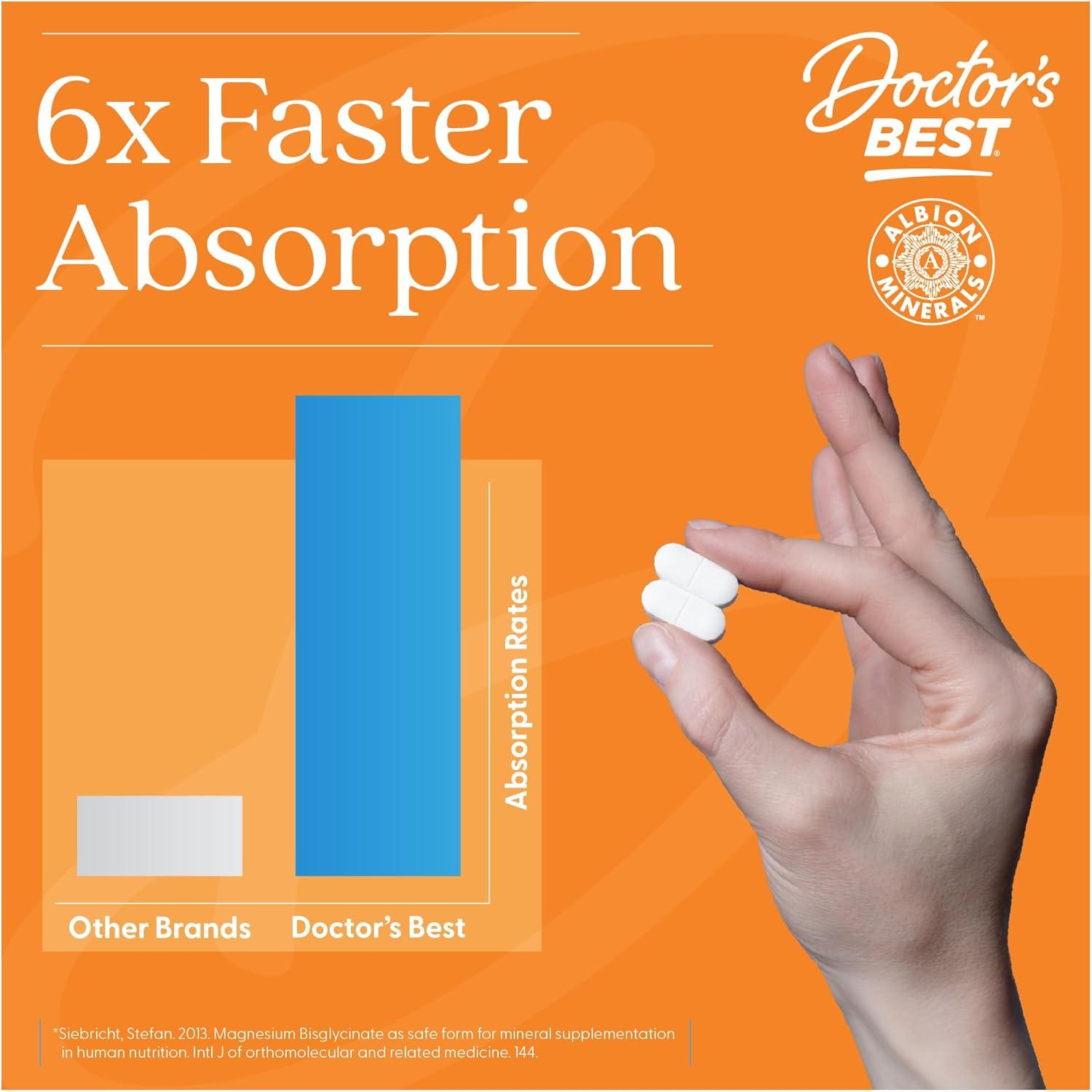 Magnesio Glicinato Lisina Doctor's Best 240 Tabletas 100 mg