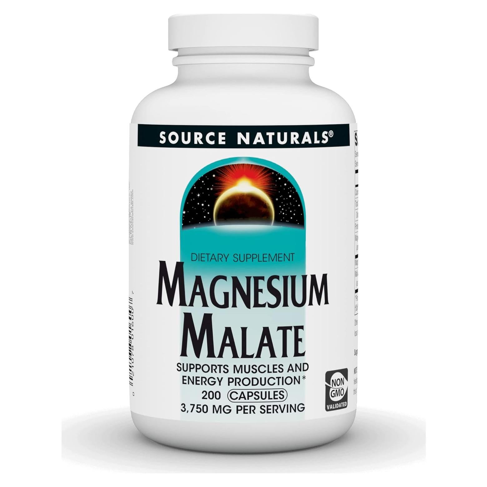 Malato de Magnesio Source Naturals 3750 MG - 200 Cápsulas