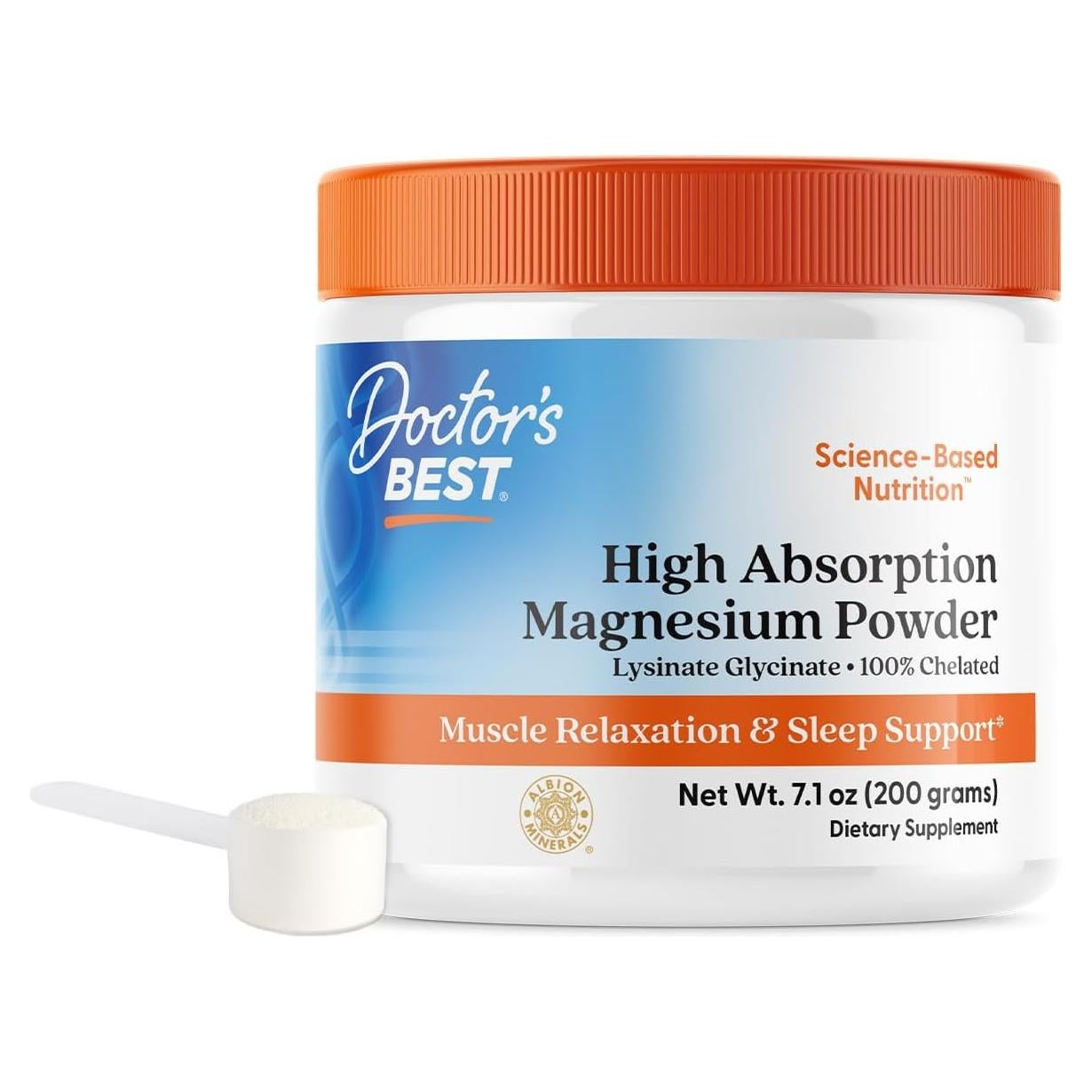 Polvo de Magnesio Quelado Doctor's Best 200g - Alta Absorción