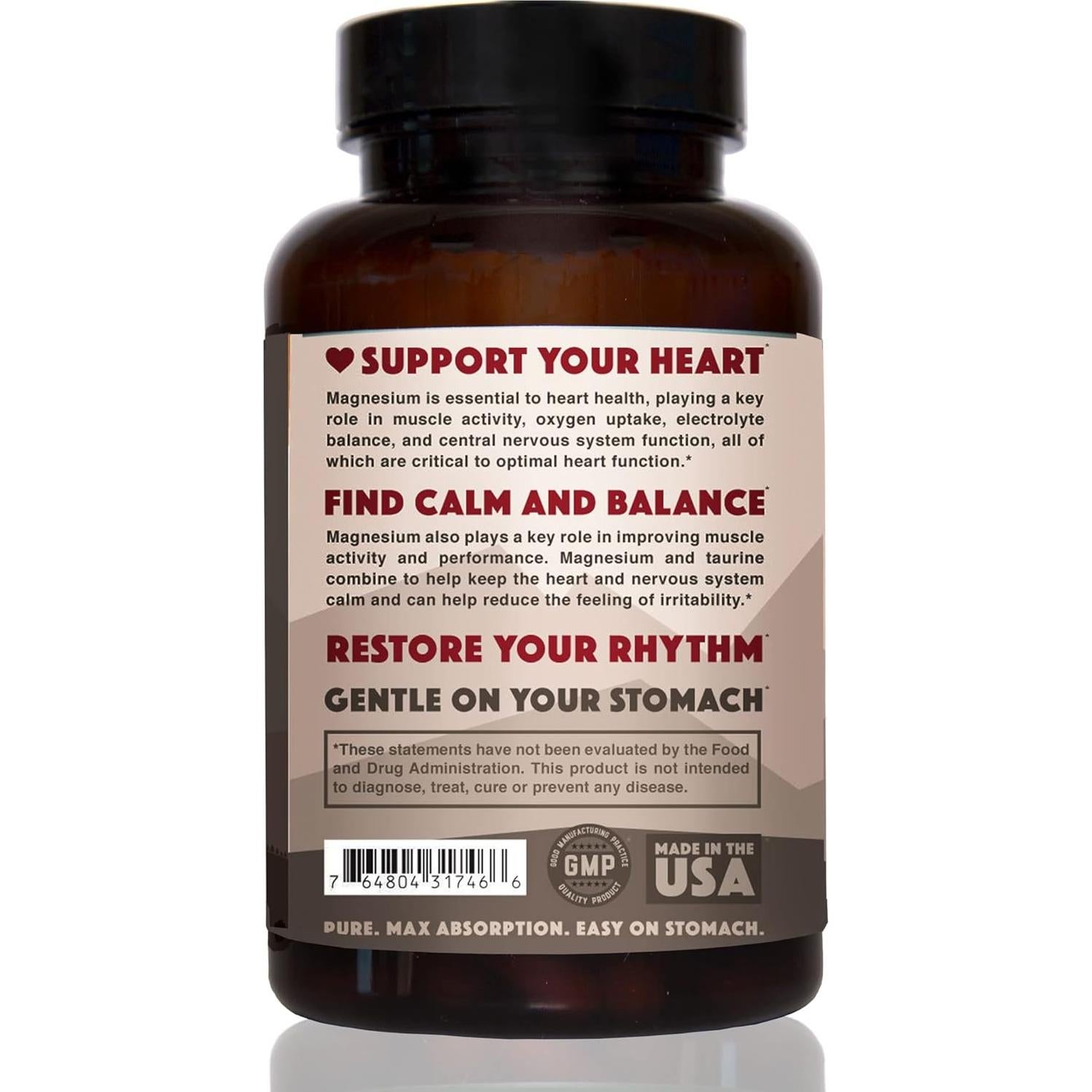 Magnesio Taurato Ritmo Natural 750mg 120 Cápsulas Alta Absorción