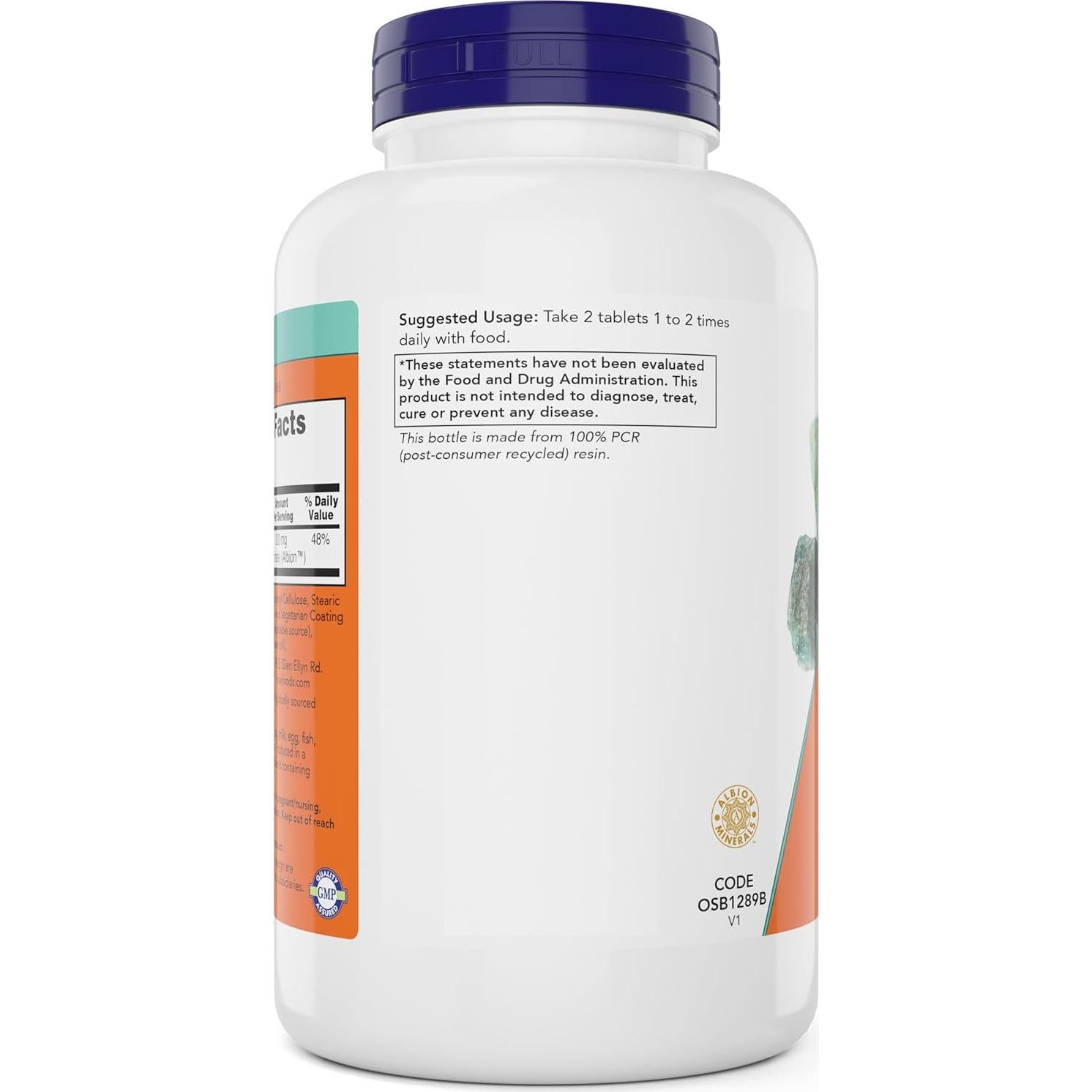 Now Foods Magnesio Glicinato 240 Tabletas - Suplemento Vegano