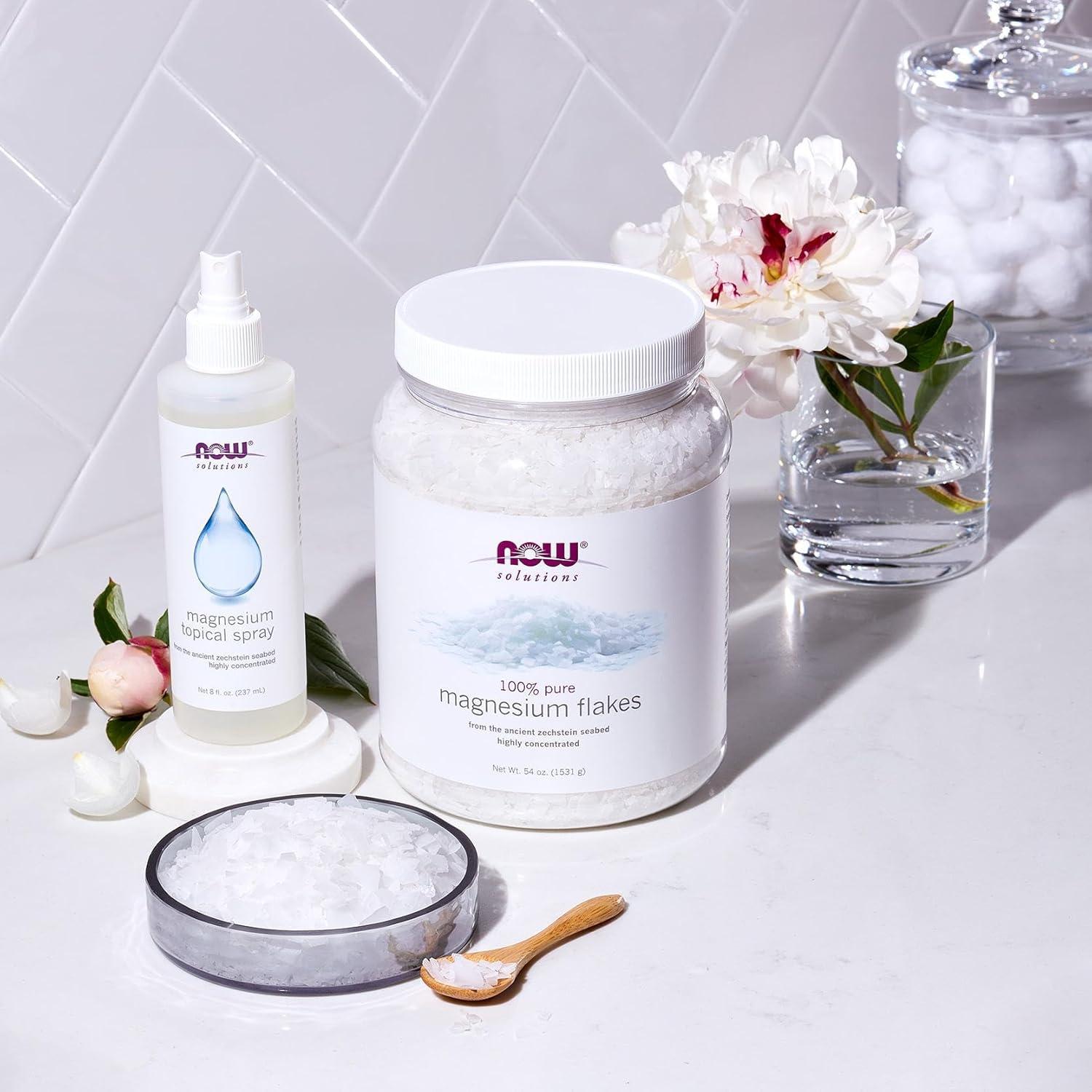 Copos de Magnesio 100% Puro NOW Foods 1.53 kg Zechstein