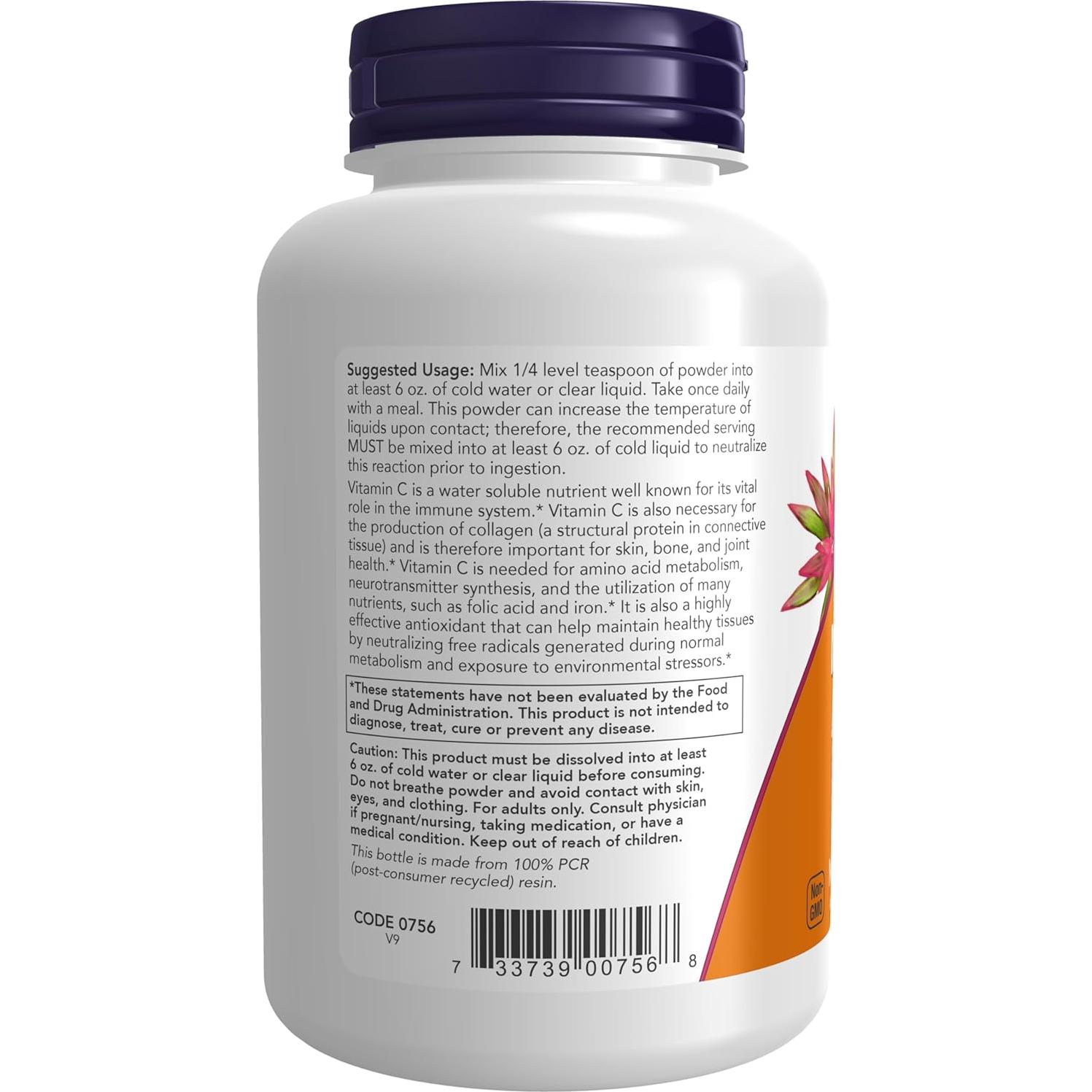 Polvo de Ascorbato de Magnesio NOW Foods 226.8g Antioxidante