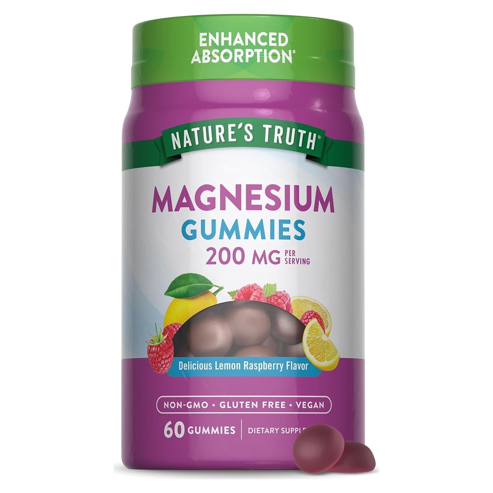 Gomitas de Magnesio Veganas La Verdad de la Naturaleza 200mg 60 Unidades