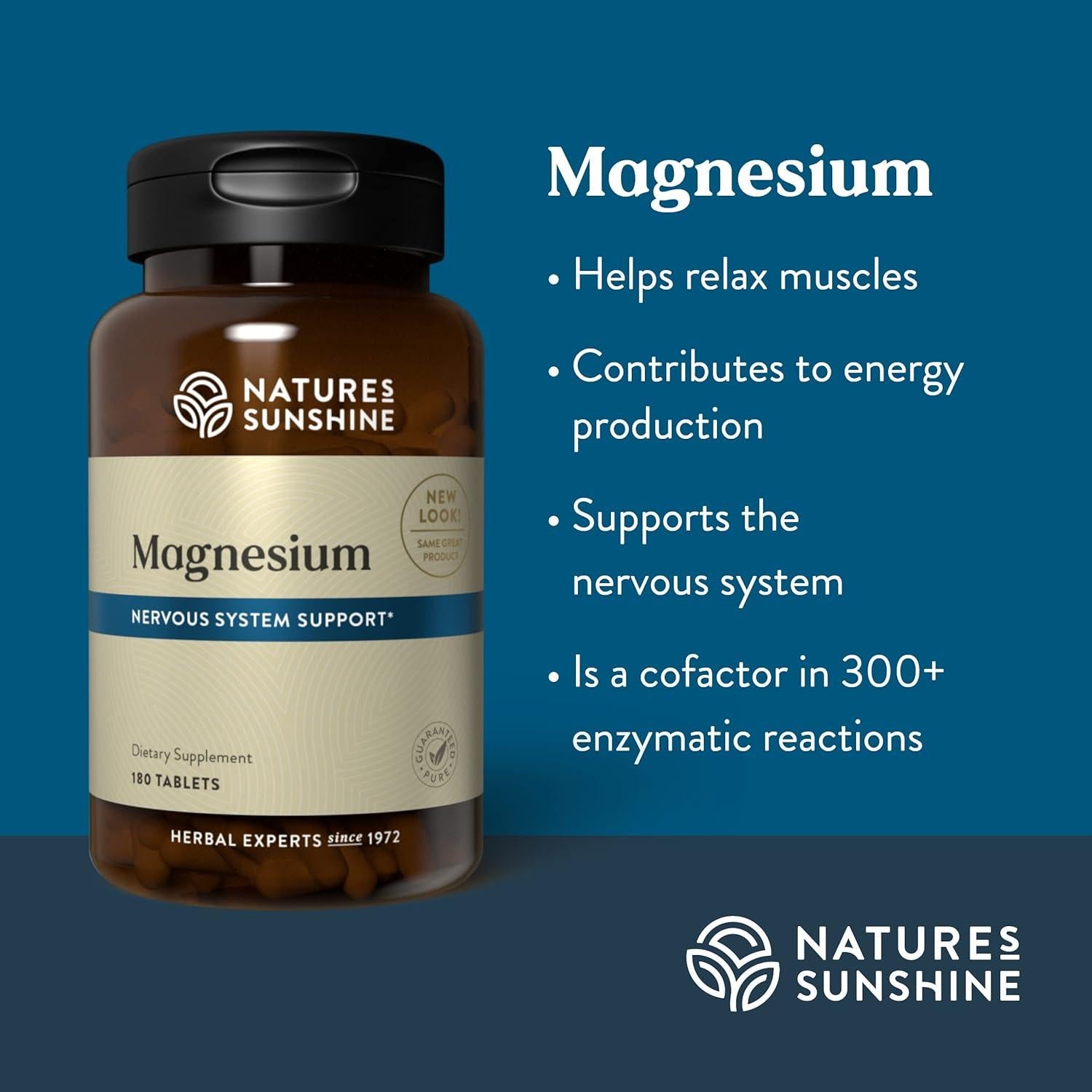 Magnesio Nature's Sunshine 250 mg 180 Tabletas Energía y Nervios