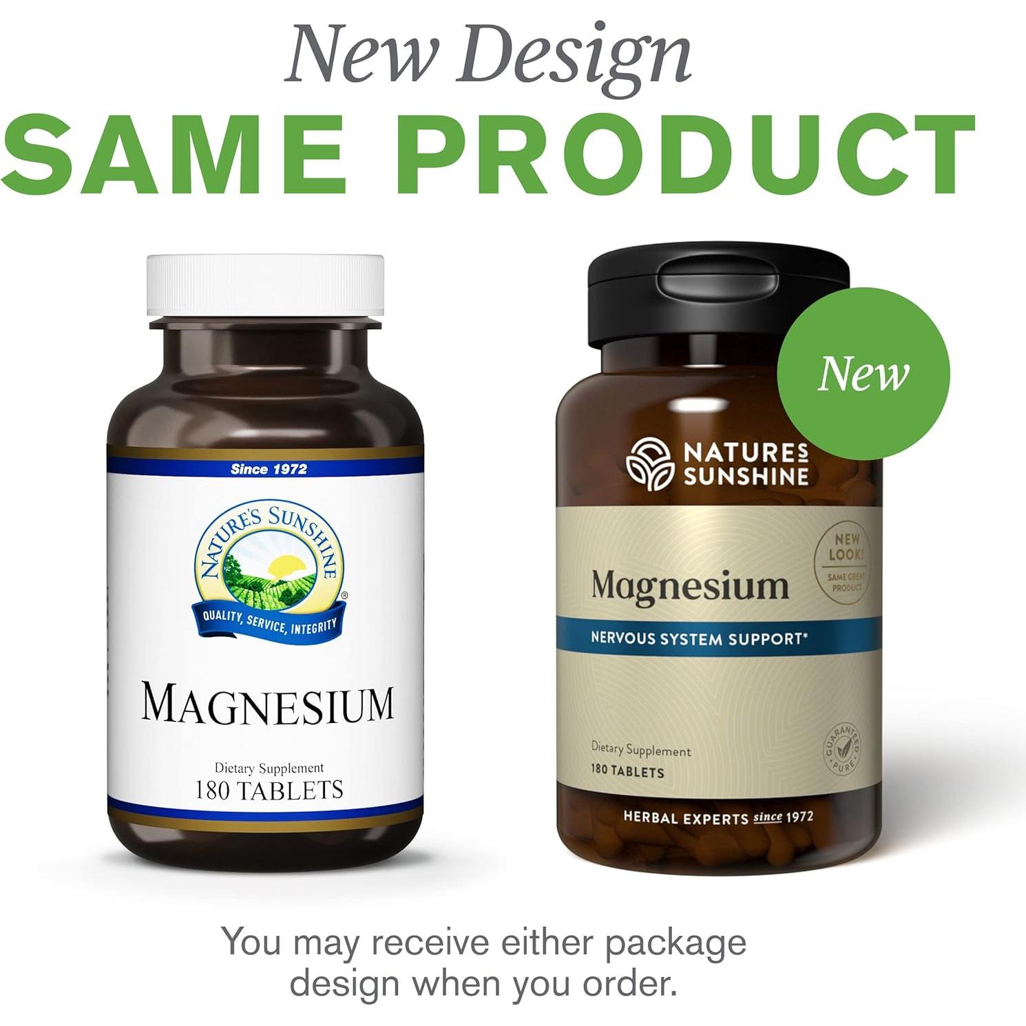 Magnesio Nature's Sunshine 250 mg 180 Tabletas Energía y Nervios