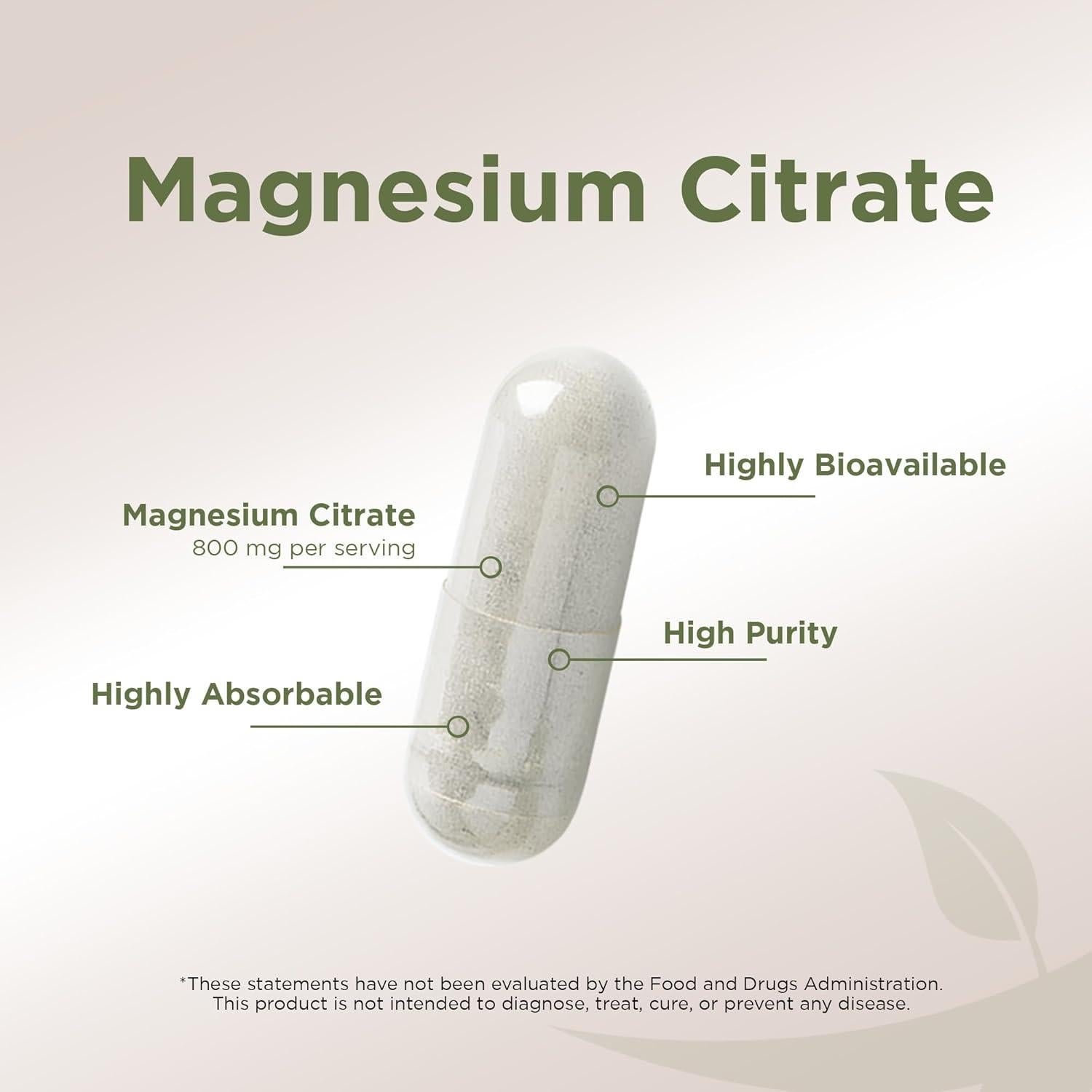 Suplemento de Citrato de Magnesio 800 mg Gade Nutrition - Cápsulas Vegetales