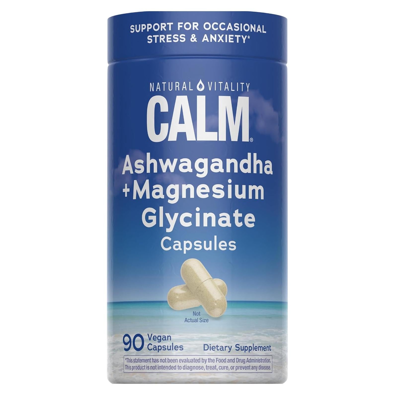 Suplemento Calma Natural Vitality Ashwagandha y Magnesio 90 Cápsulas
