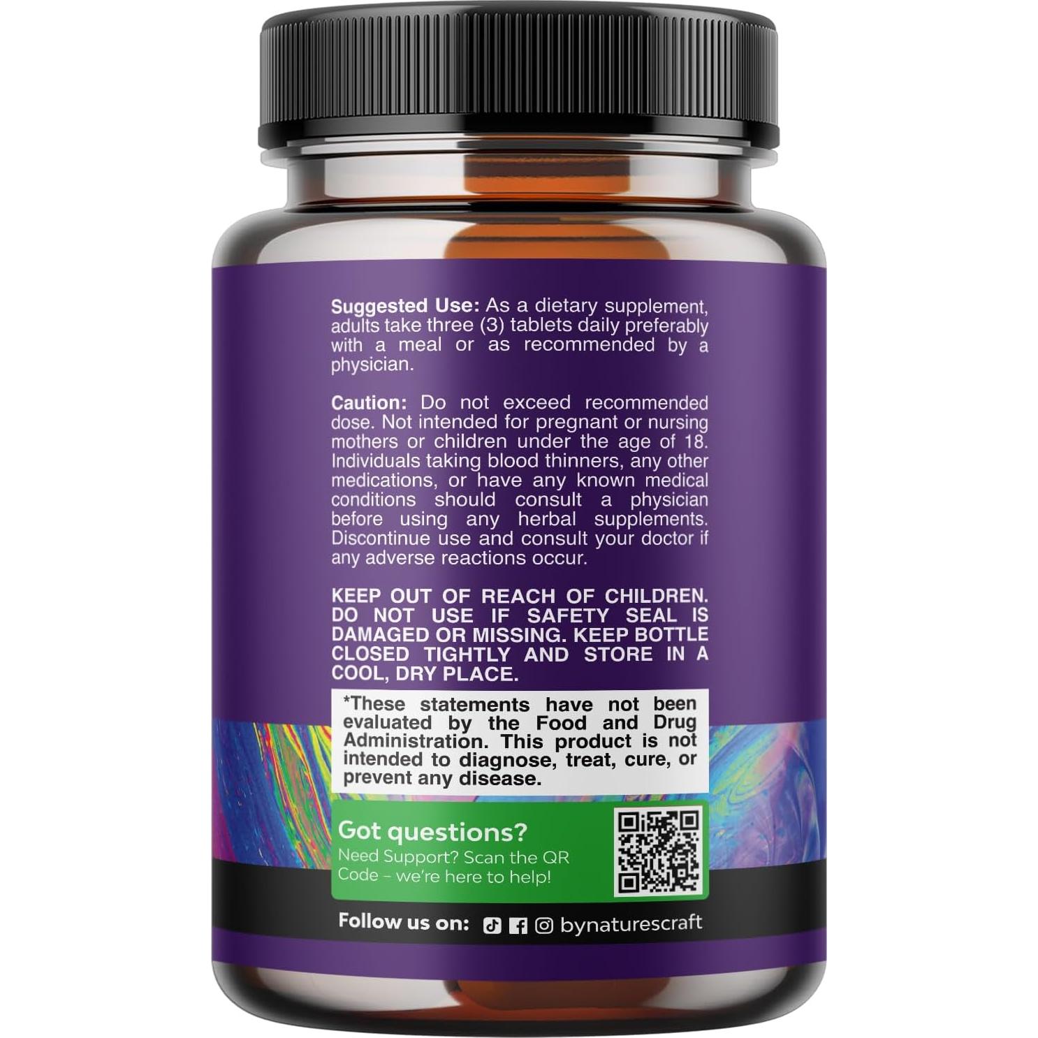 Suplemento de Magnesio Glicinato Natures Craft 90 Tabletas