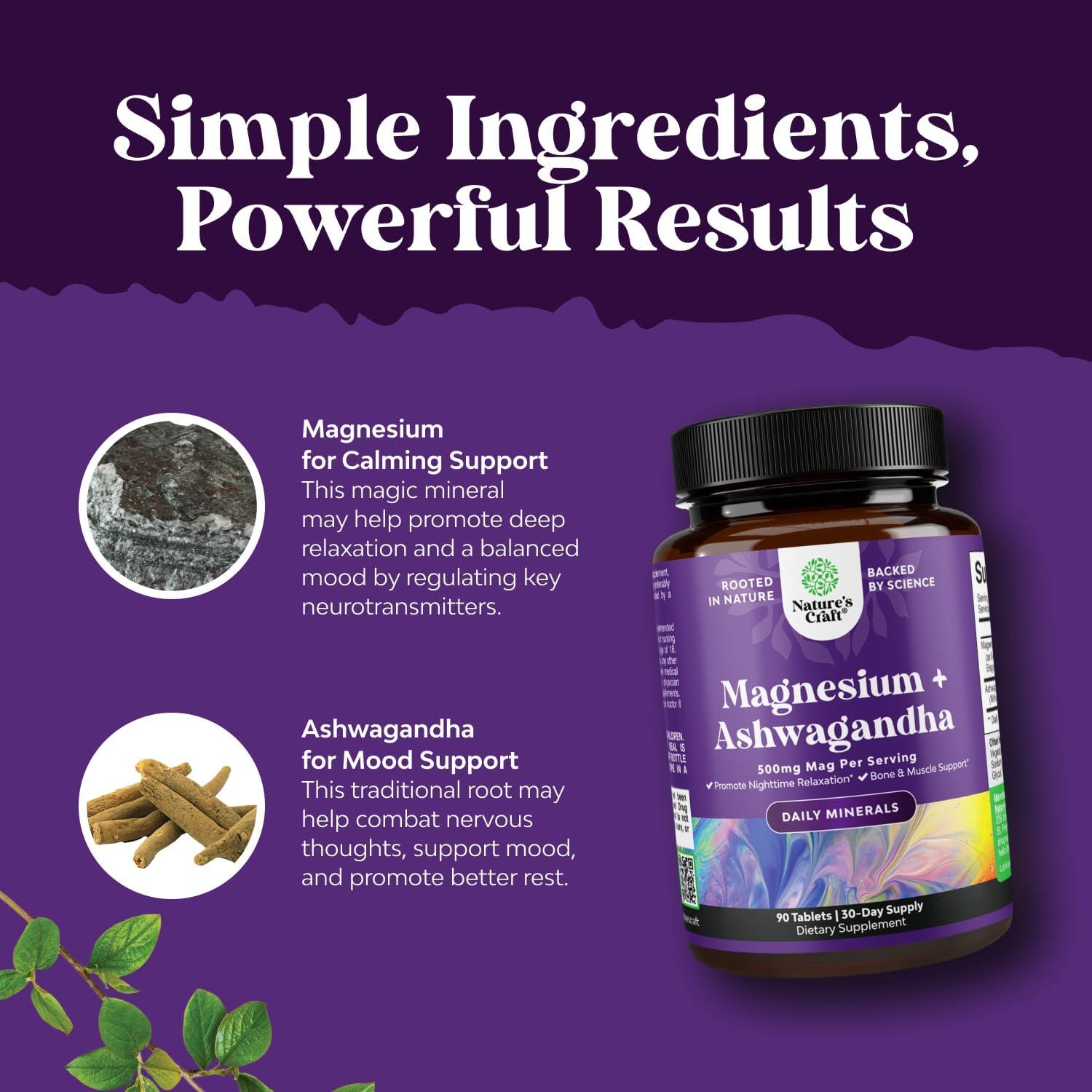 Suplemento de Magnesio Glicinato Natures Craft 90 Tabletas