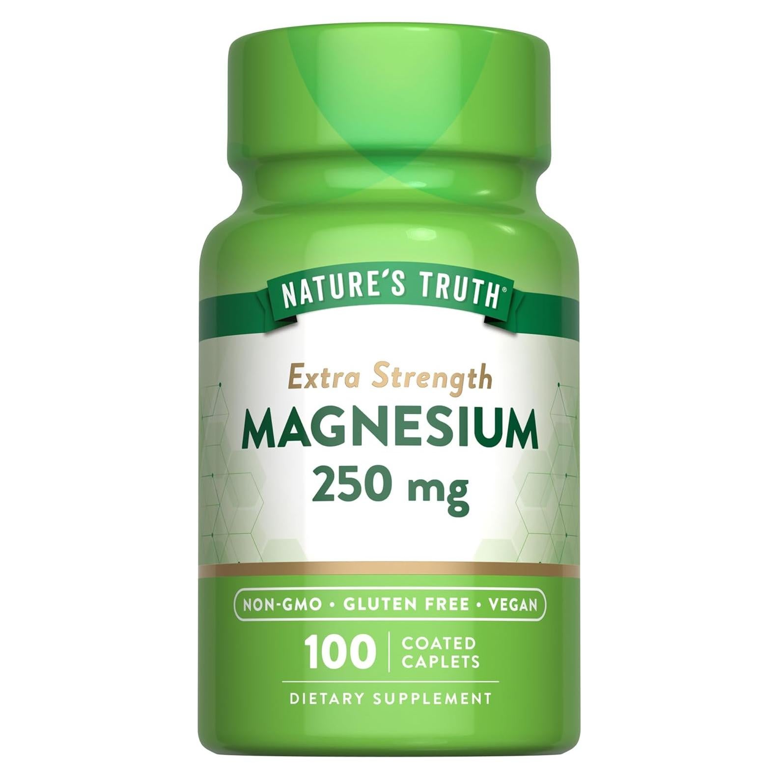 Suplemento de Magnesio 250 mg La Verdad de la Naturaleza 100 Tabletas Vegano