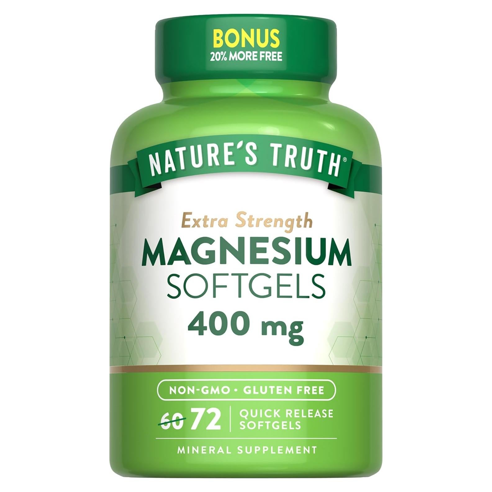 Suplemento de Magnesio 400mg Verdad de la Naturaleza 72 Gelatinas