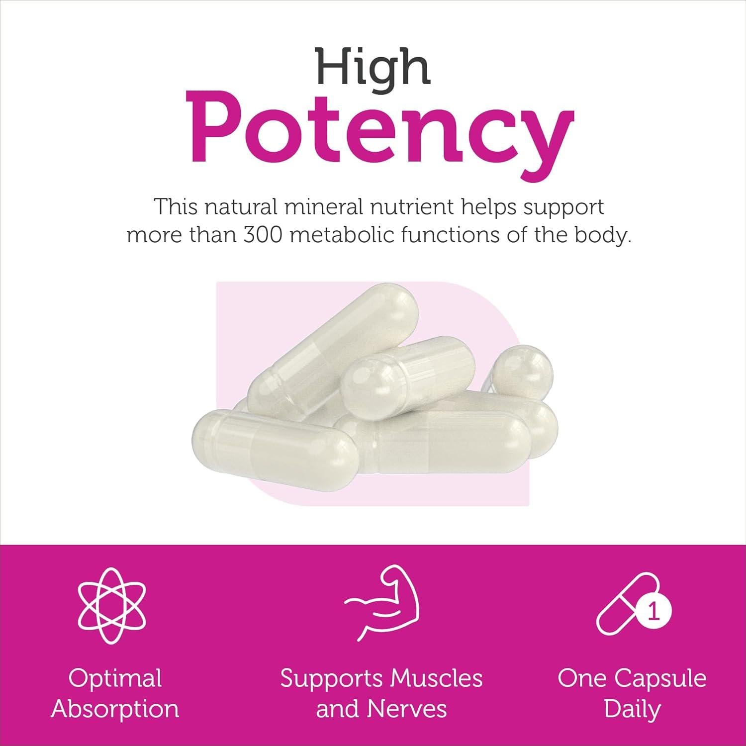 Cápsulas de Magnesio Bioactivo Zahler 200 mg - 120 Conteo