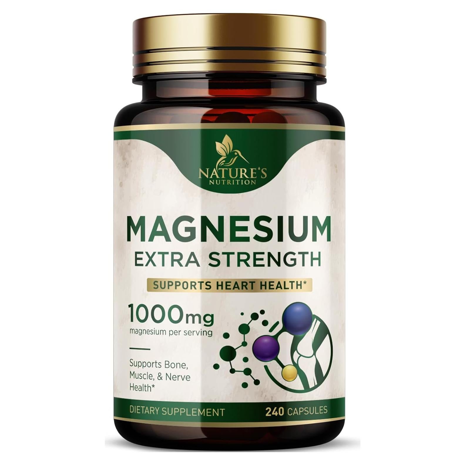 Suplemento de Magnesio Citrato y Óxido 1000mg 240 Cápsulas