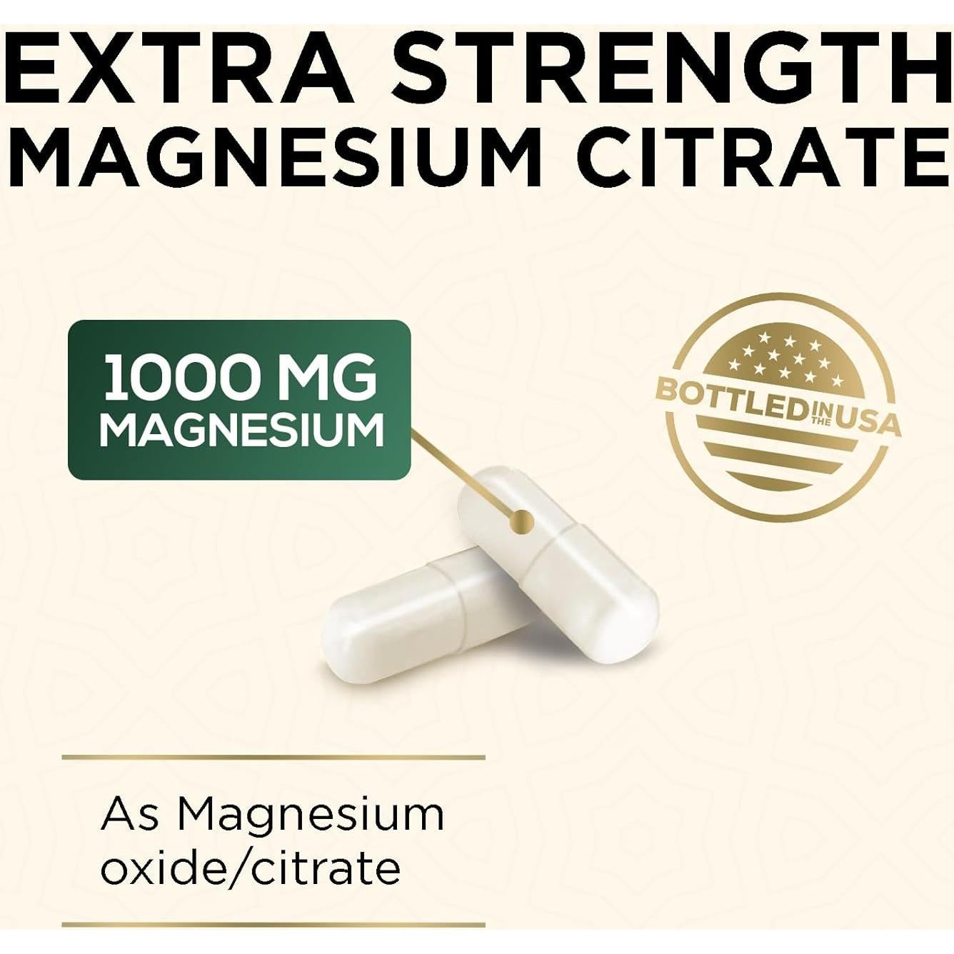 Suplemento de Magnesio Citrato y Óxido 1000mg 240 Cápsulas