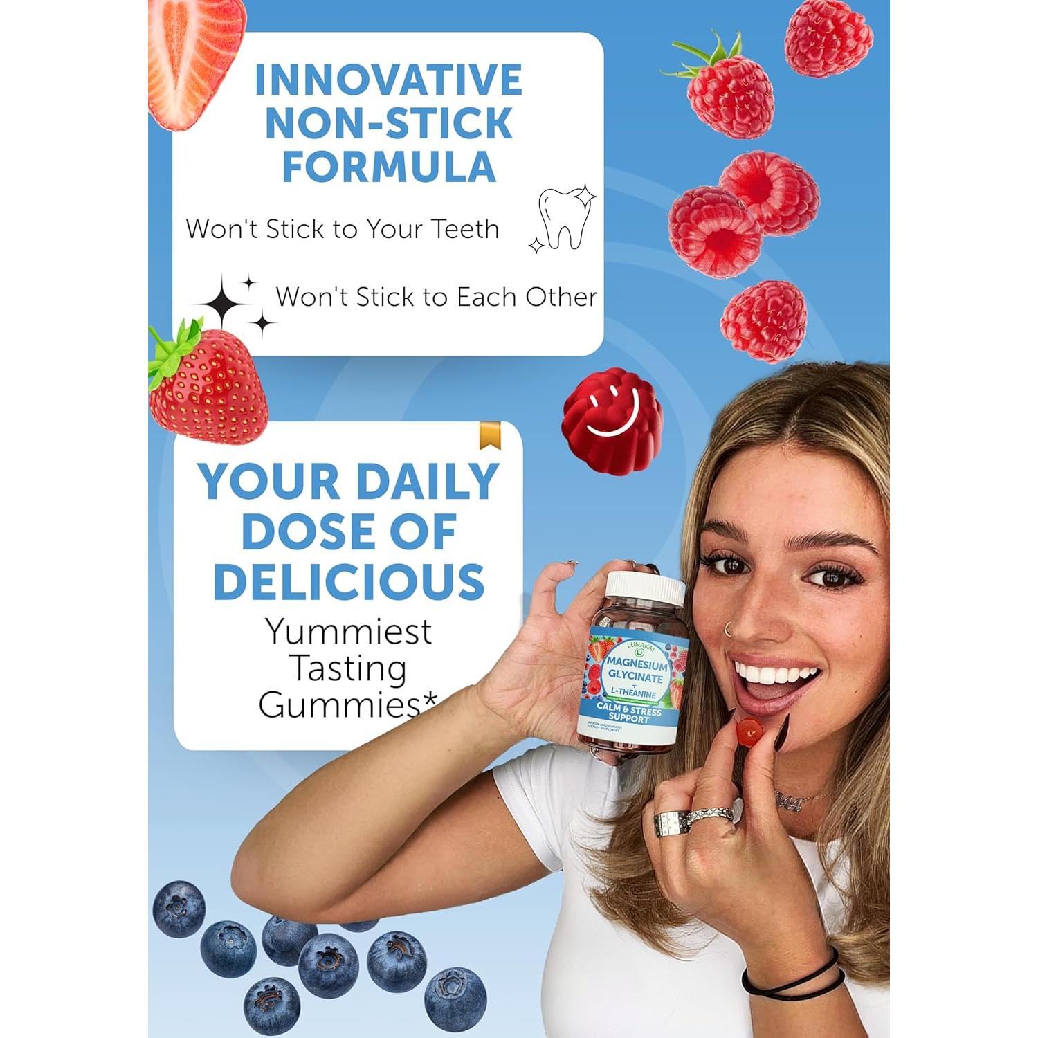 Gomas de Glicinato de Magnesio Lunakai 426mg Veganas 60ct