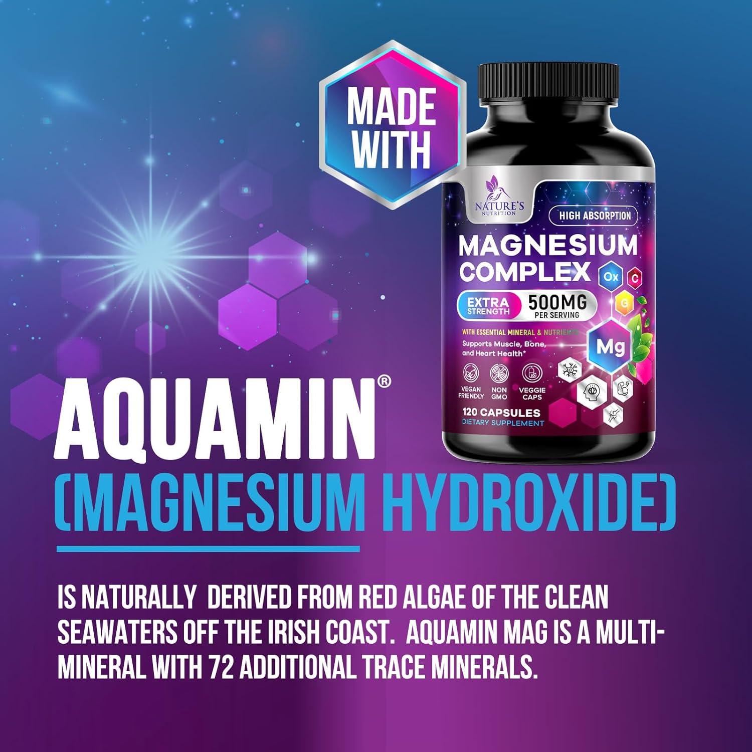 Suplemento Complejo de Magnesio Nature's Nutrition 500 mg 120 Cápsulas