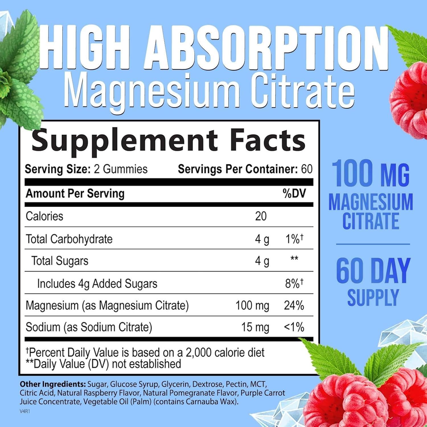 Gominolas de Citrato de Magnesio Nature's Peak 120 Unidades