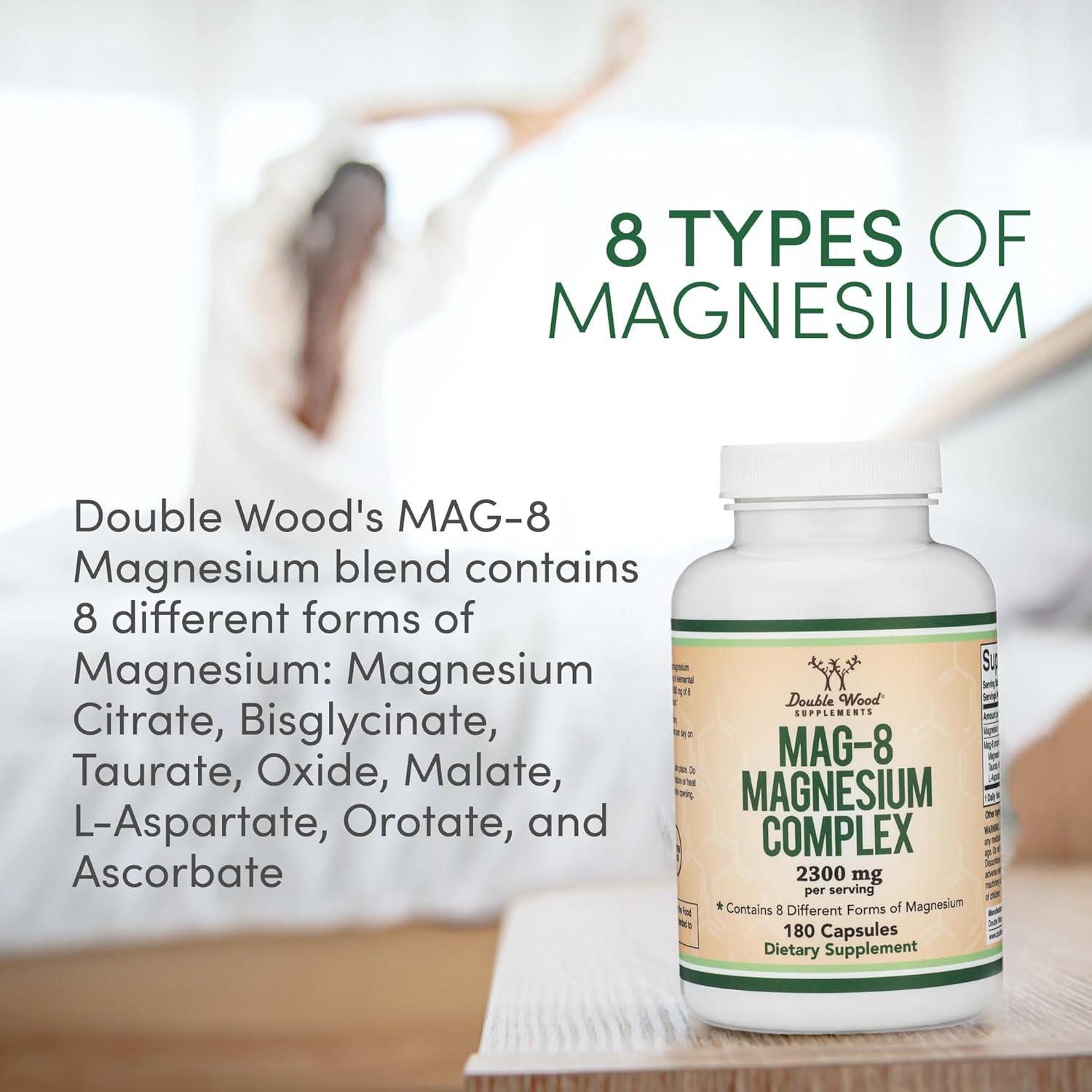 Suplemento de Magnesio Complejo MAG-8 Double Wood 180 Cápsulas