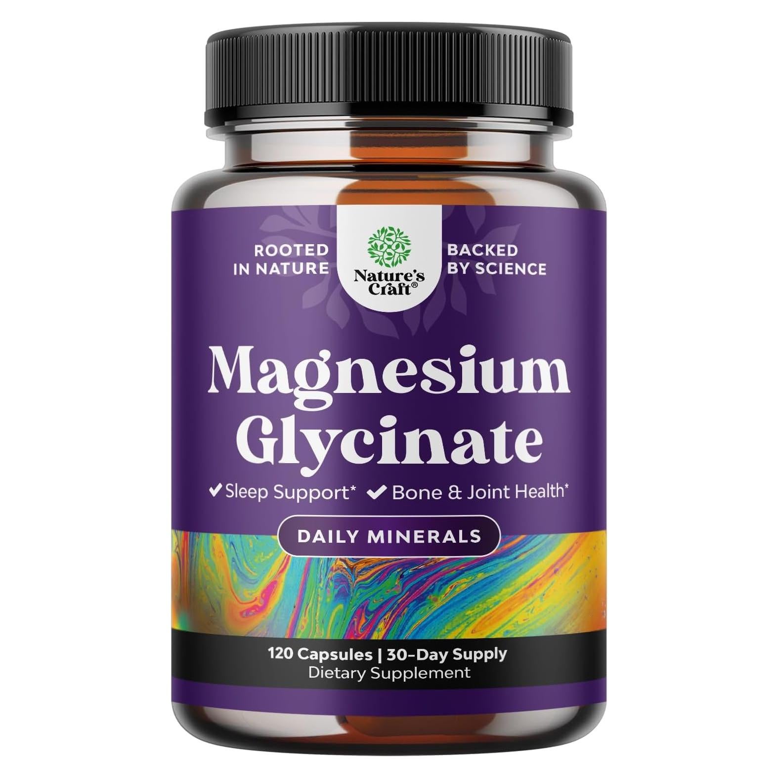 Glicinato de Magnesio 400mg Natures Craft - 120 Cápsulas Veganas