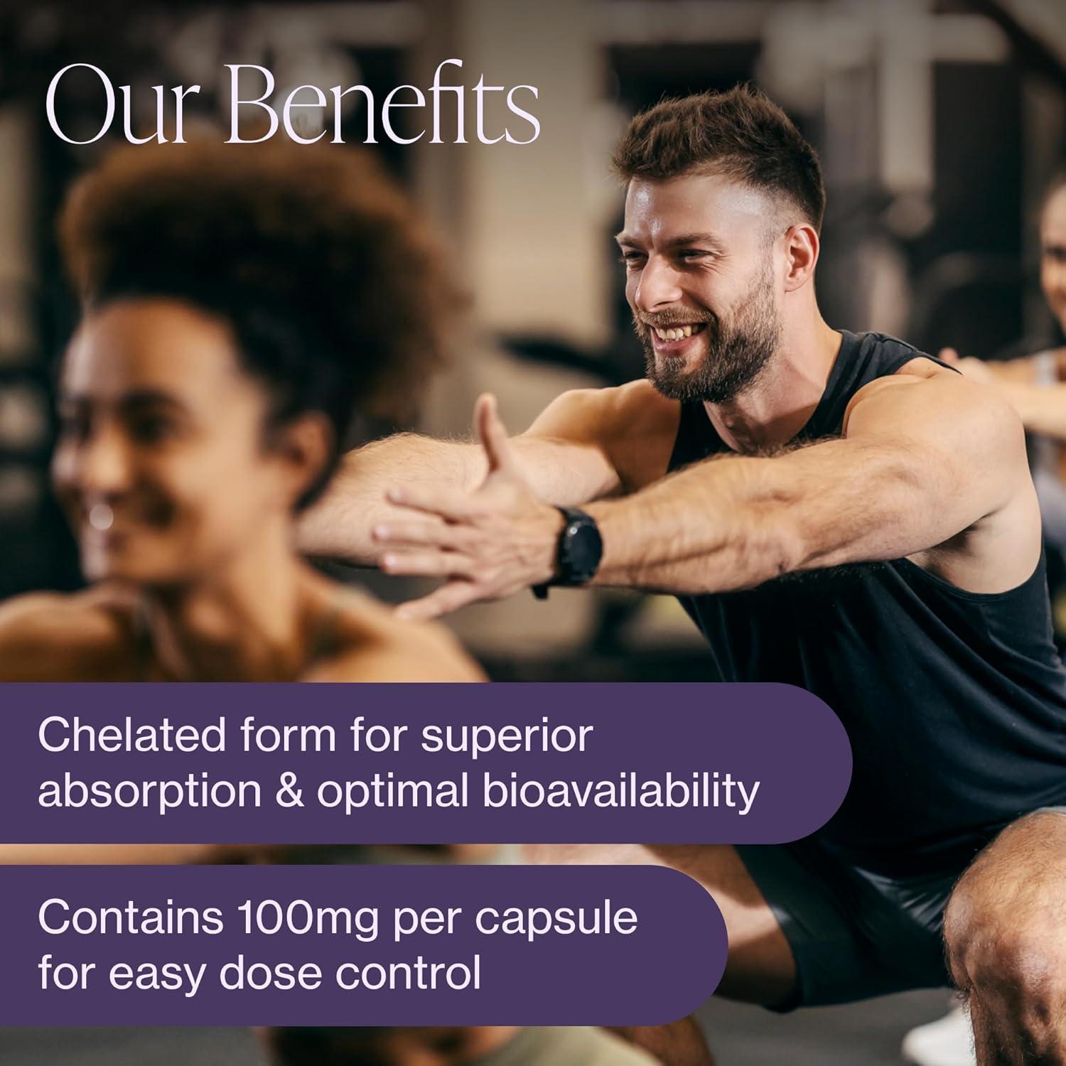 Suplemento de Glicinato de Magnesio Micronutrientes Puros 200mg 180 Cápsulas