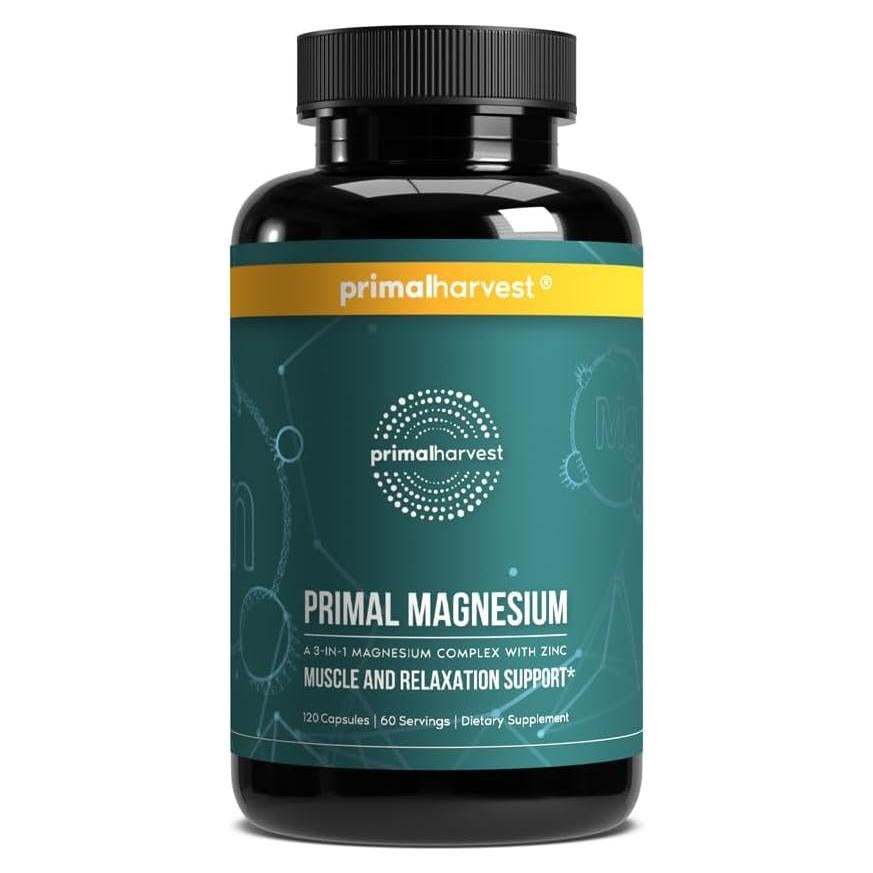 Suplemento de Magnesio 310mg Primal Harvest 120 Cápsulas