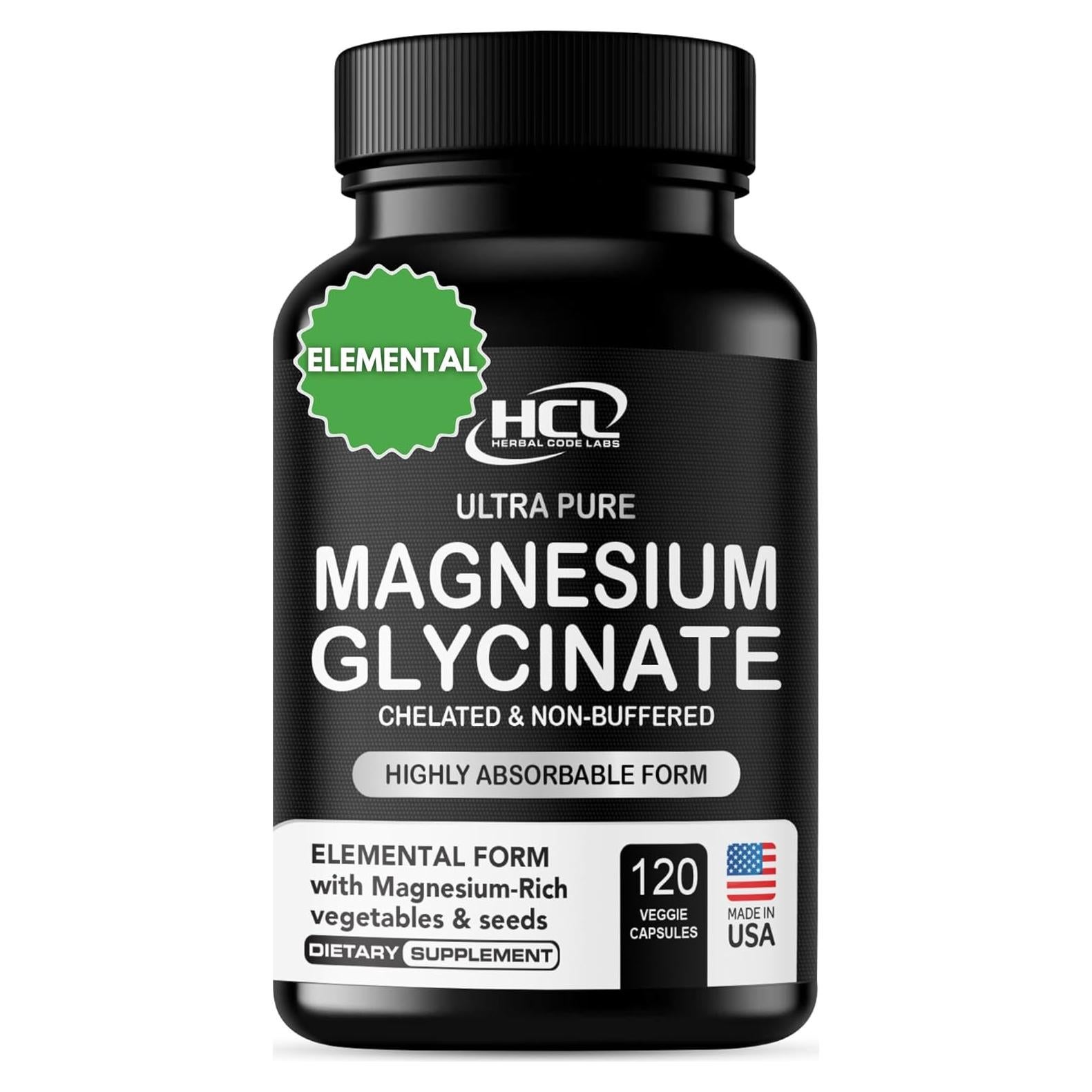 Cápsulas de Glicinato de Magnesio Puro HCL 350mg - Herbal Code