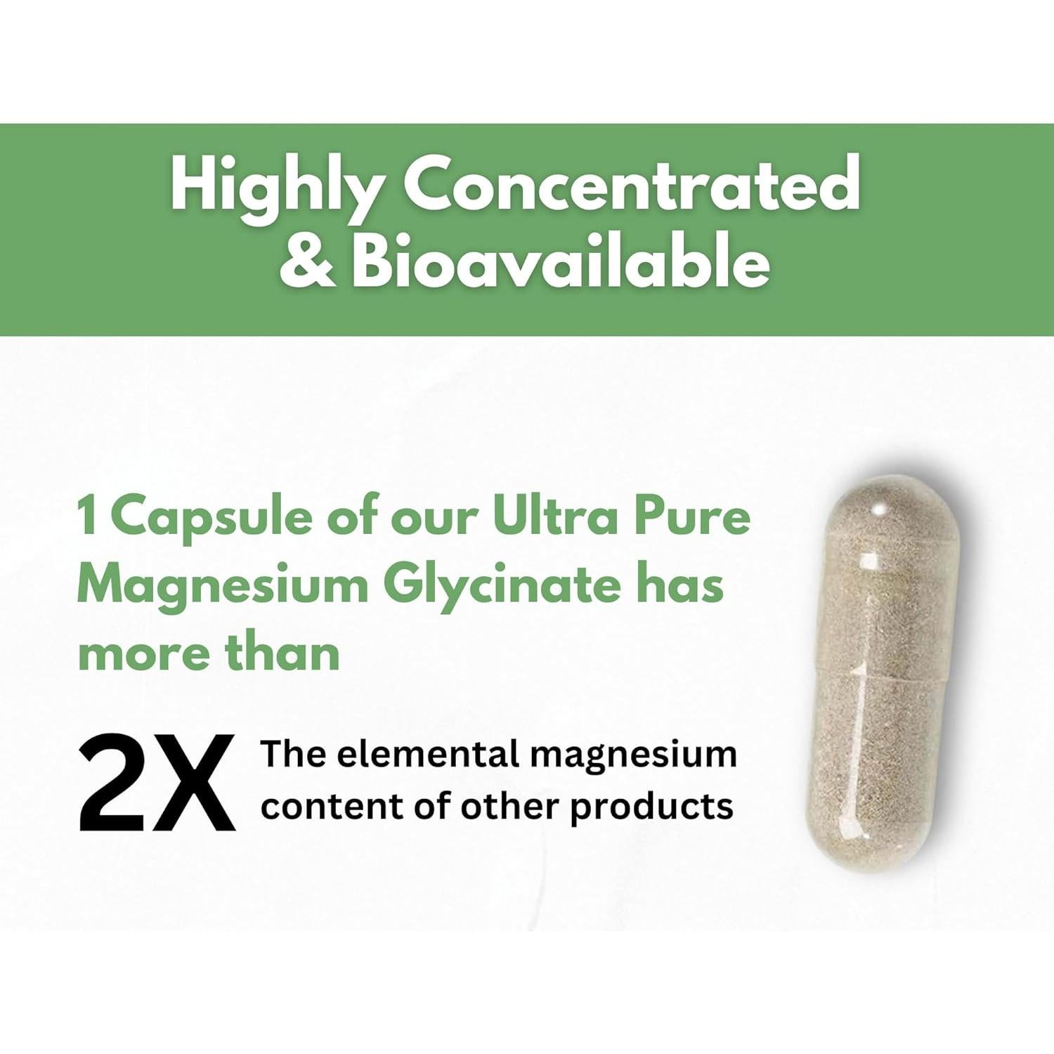 Cápsulas de Glicinato de Magnesio Puro HCL 350mg - Herbal Code