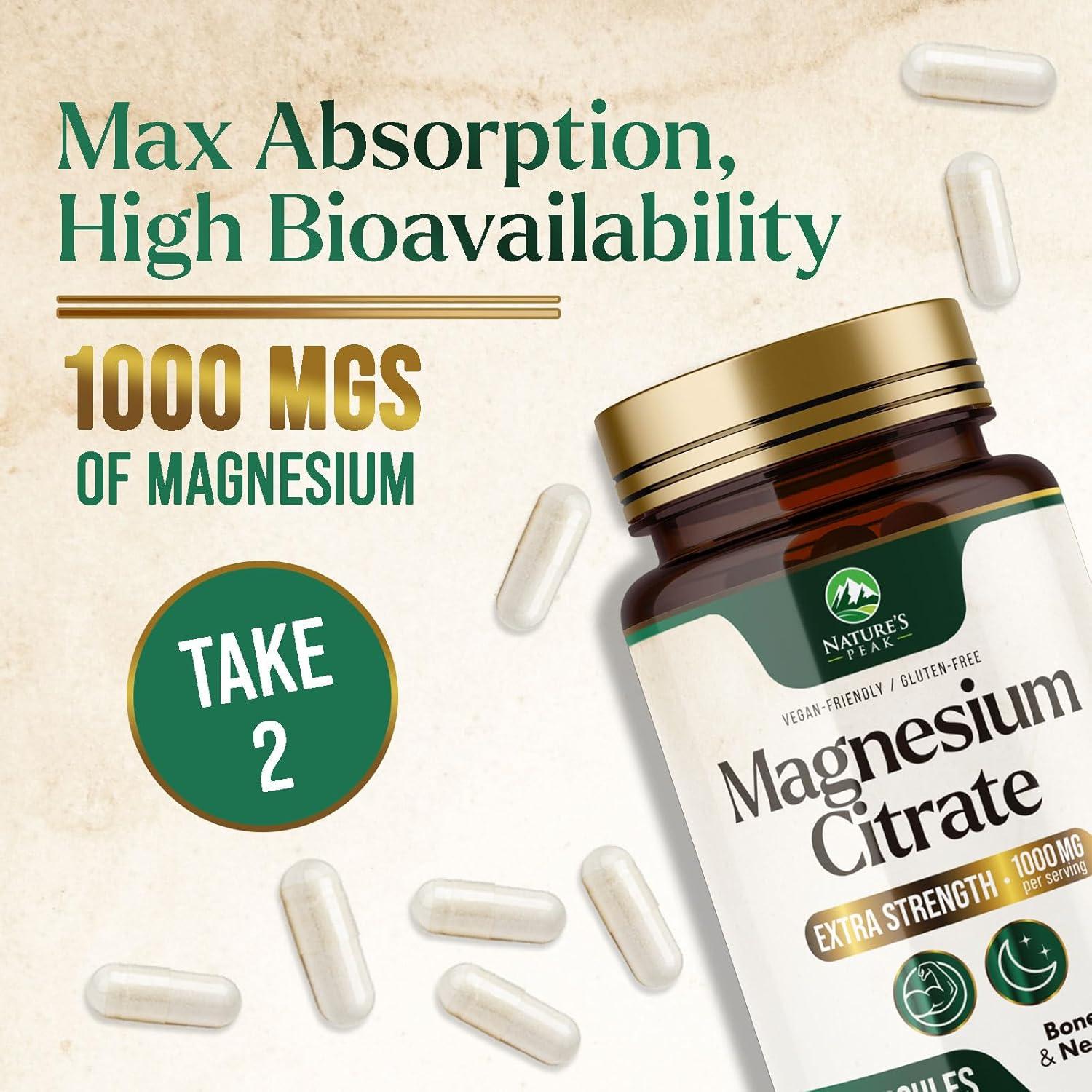 Citrato de Magnesio 1000mg Nature's Peak - 120 Cápsulas
