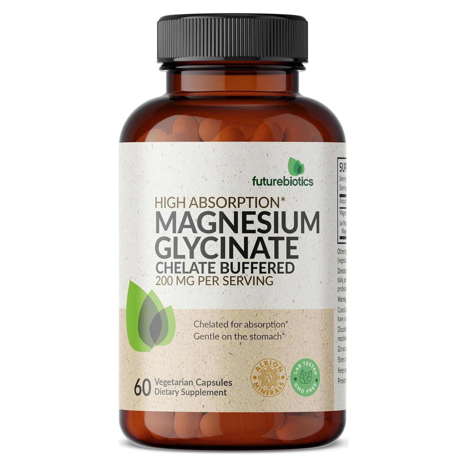 Futurebiotics Magnesio Glicinato 200 mg 60 Cápsulas Vegetarianas