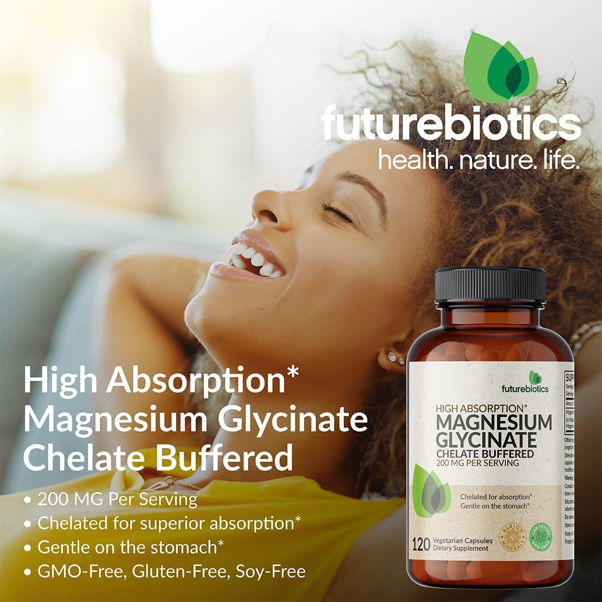 Futurebiotics Magnesio Glicinato 200 mg 60 Cápsulas Vegetarianas