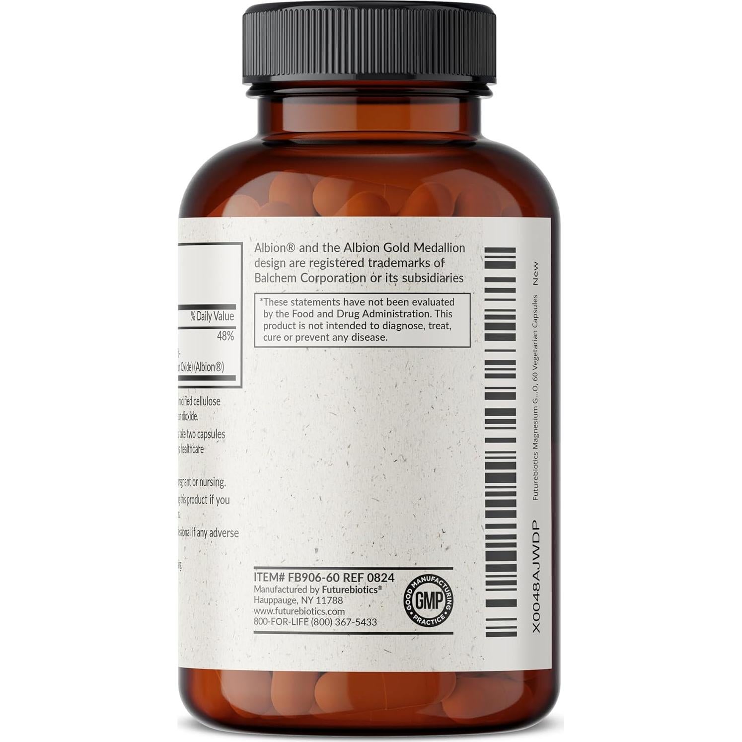 Futurebiotics Magnesio Glicinato 200 mg 60 Cápsulas Vegetarianas