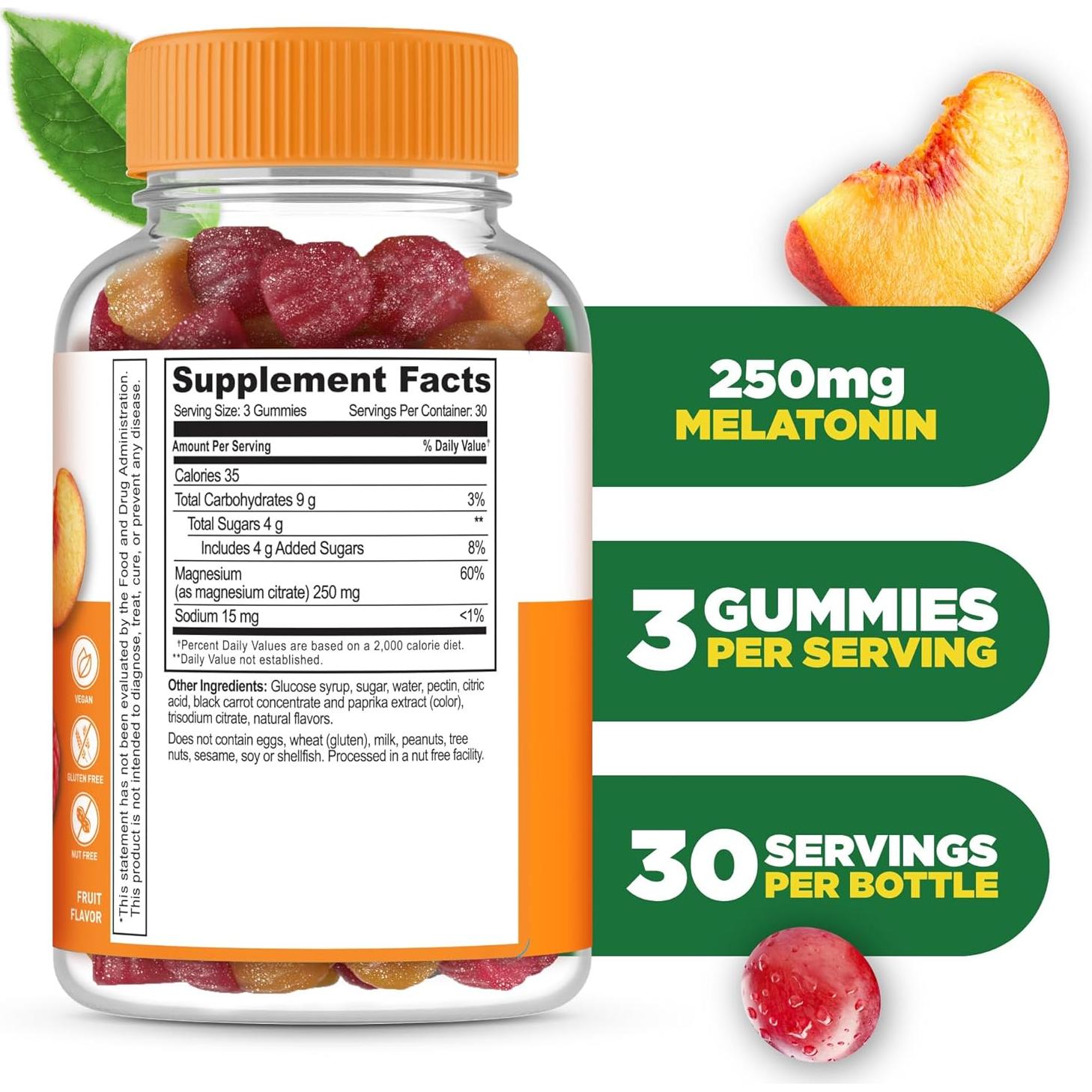 Gomitas de Magnesio Lifeable 250mg - 90 Unidades Sabor Frutal