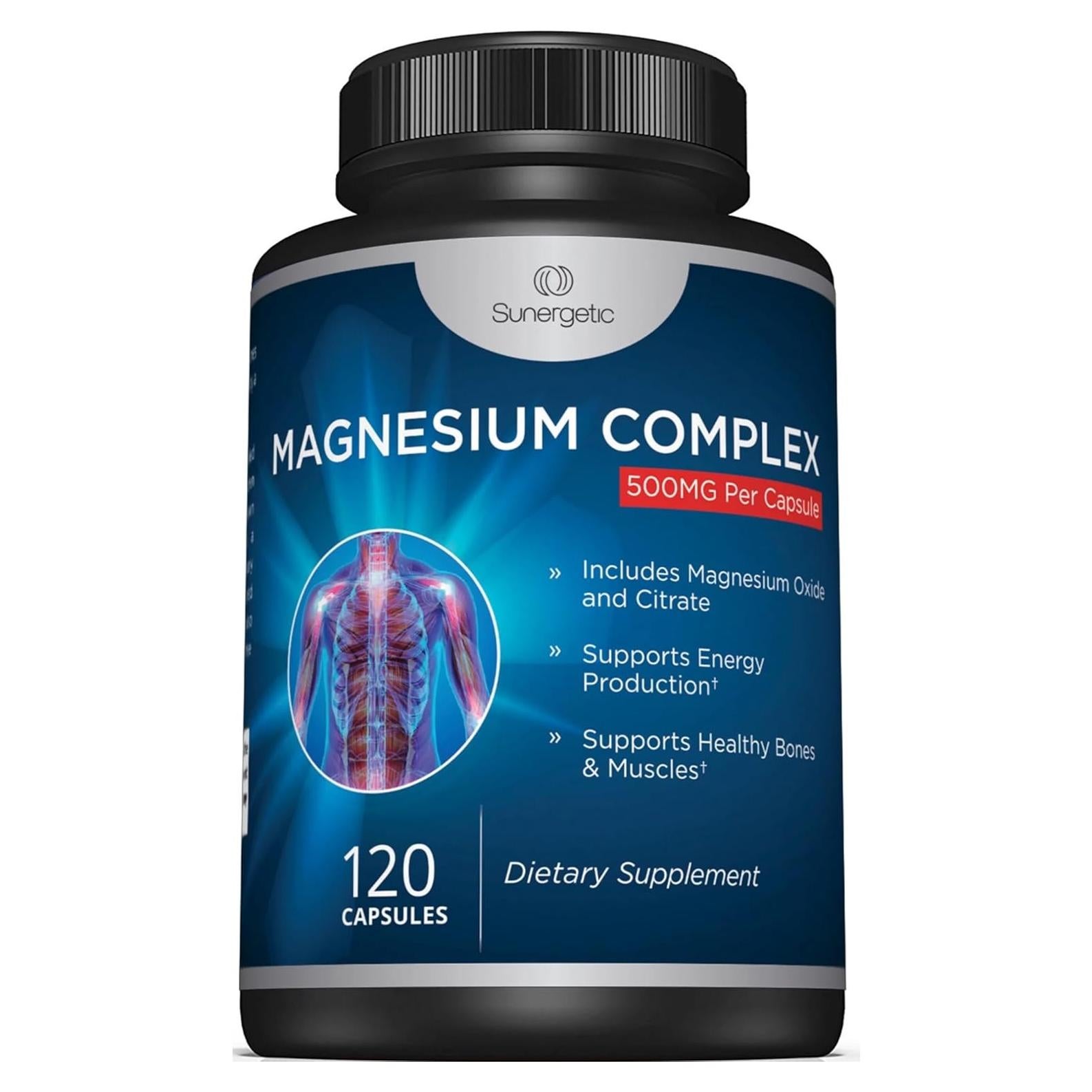 Cápsulas de Magnesio 500mg Sunergetic - 120 Unidades
