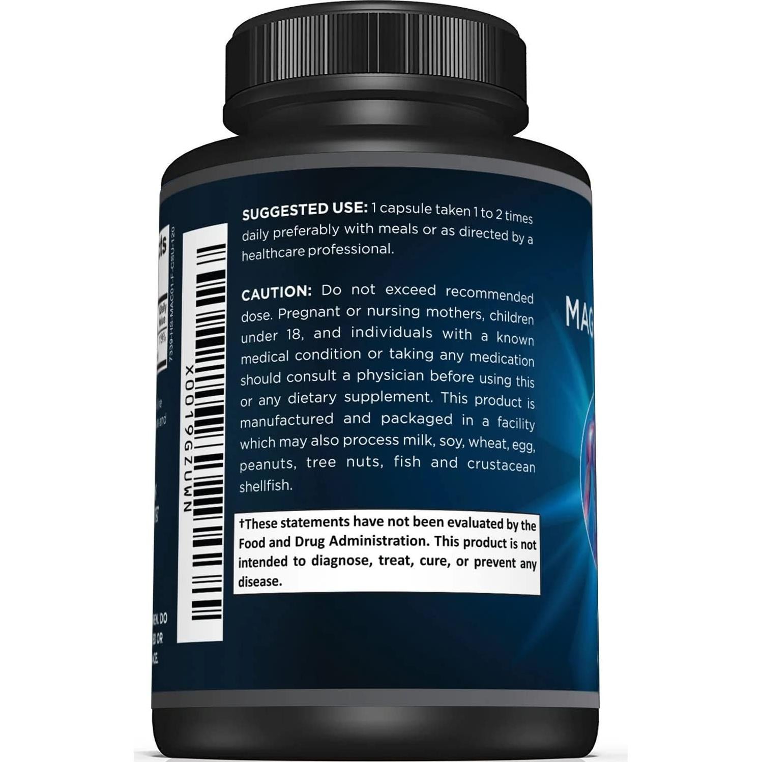 Cápsulas de Magnesio 500mg Sunergetic - 120 Unidades