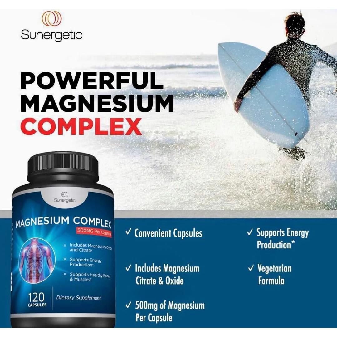 Cápsulas de Magnesio 500mg Sunergetic - 120 Unidades