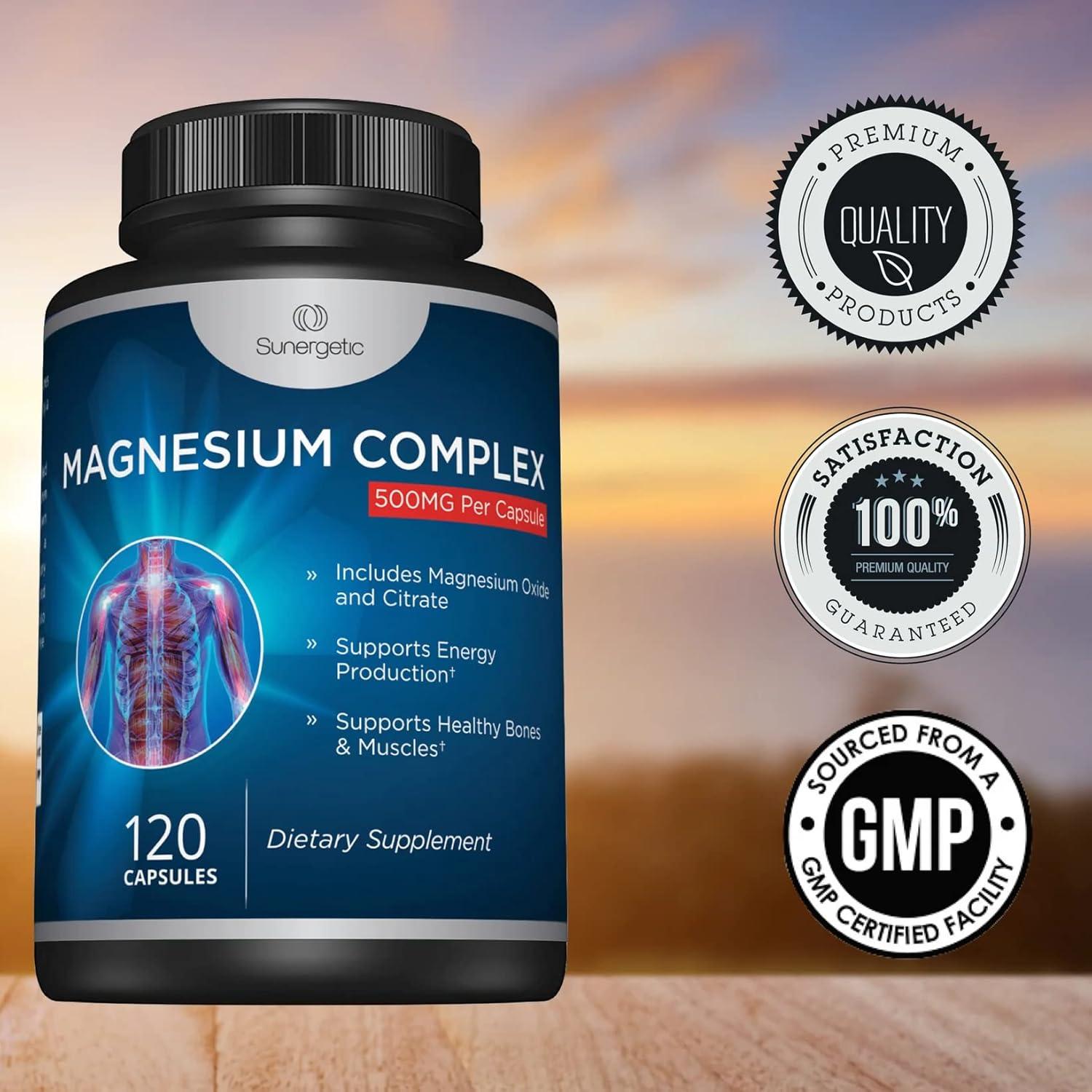 Cápsulas de Magnesio 500mg Sunergetic - 120 Unidades