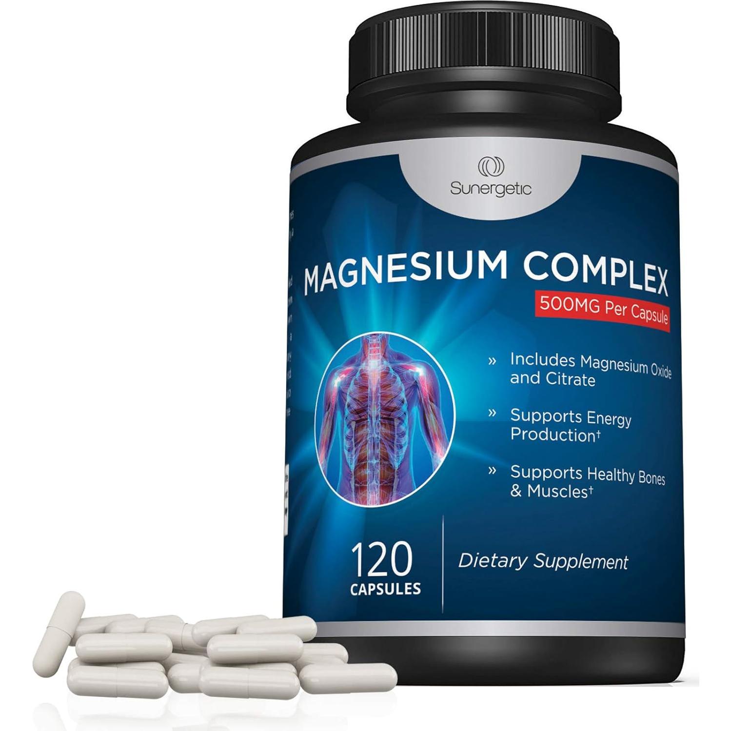 Cápsulas de Magnesio 500mg Sunergetic - 120 Unidades