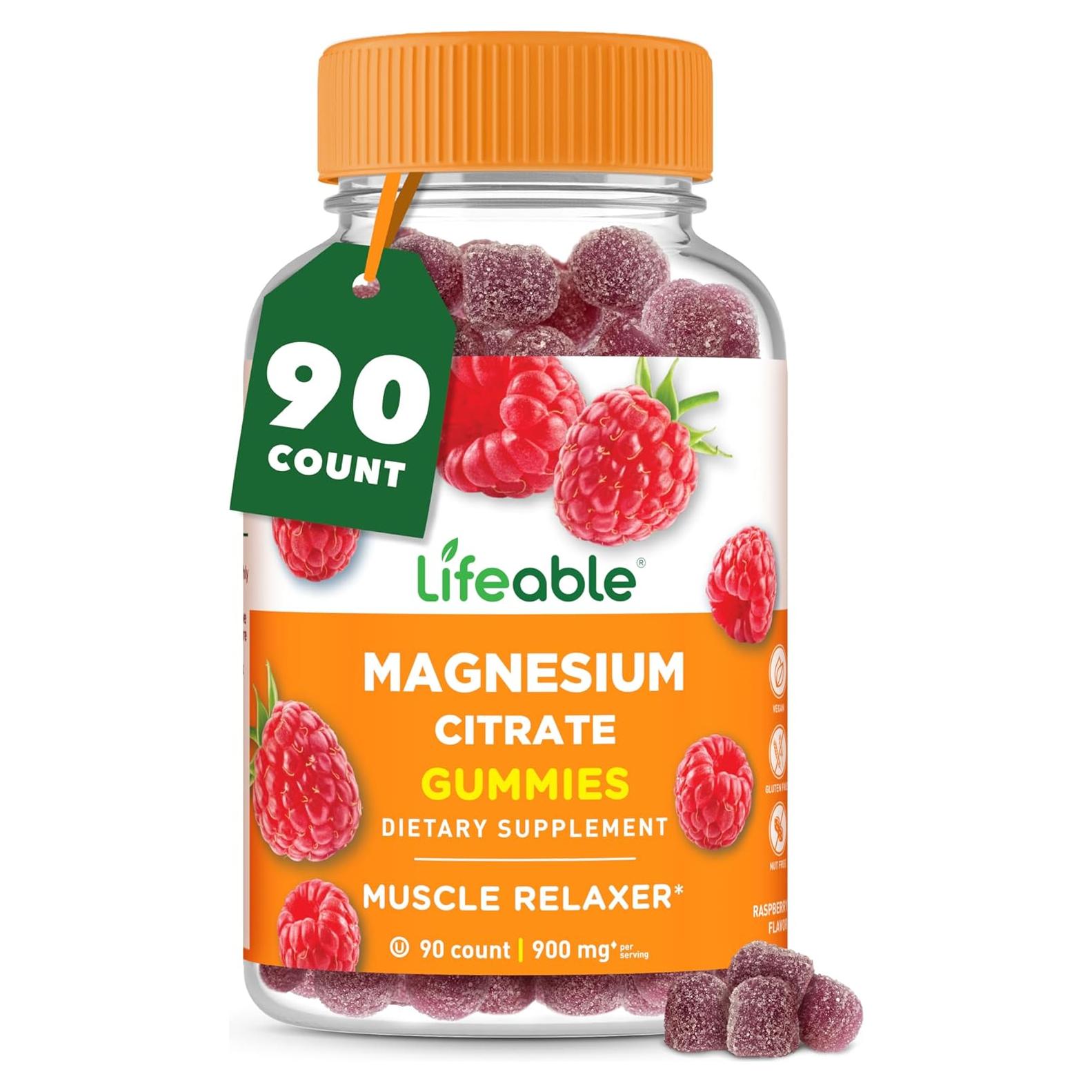 Gomitas de Magnesio Lifeable 900mg Veganas 90 Unidades