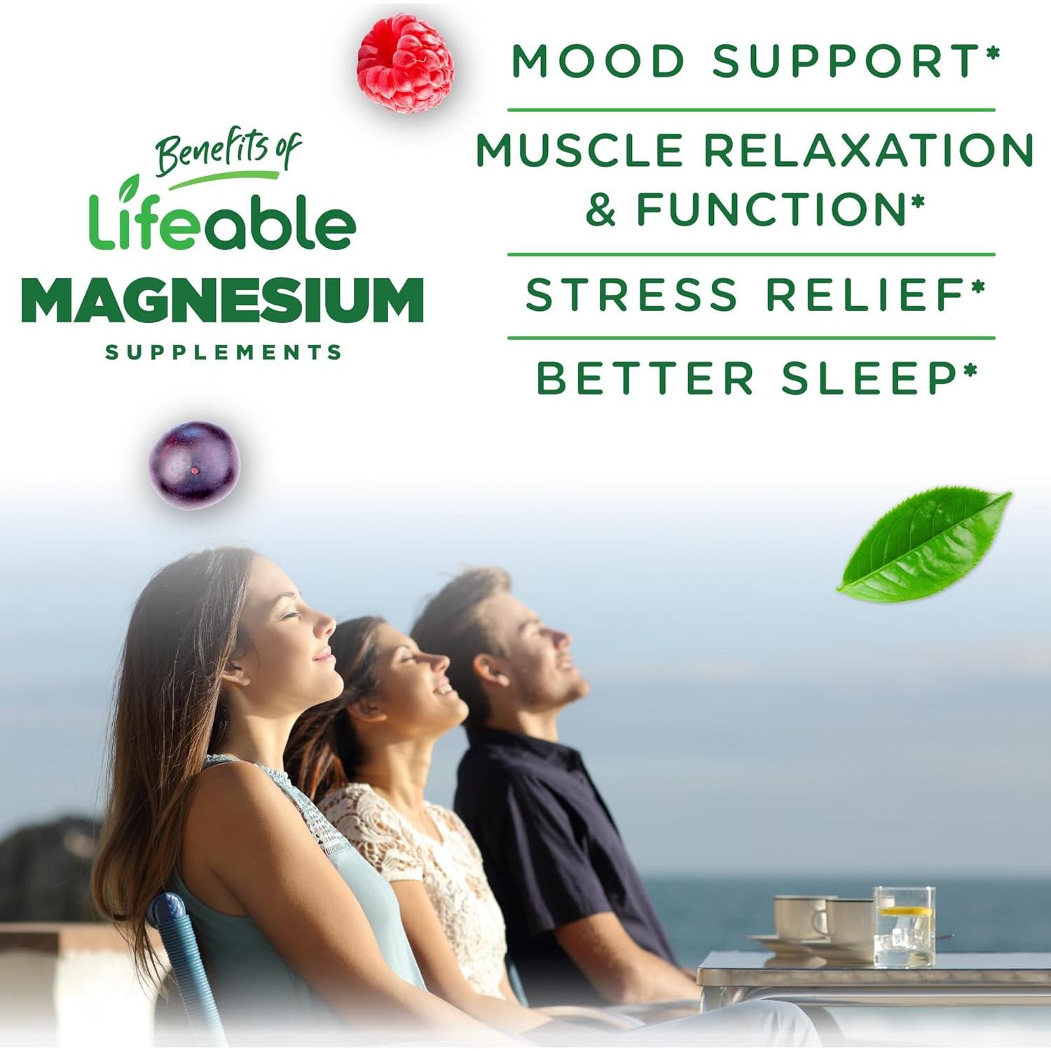 Gomitas de Magnesio Lifeable 900mg Veganas 90 Unidades