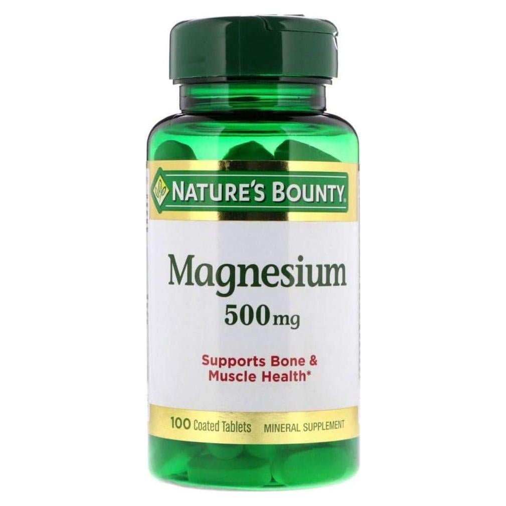Suplemento de Magnesio Nature's Bounty 500 mg 100 Tabletas