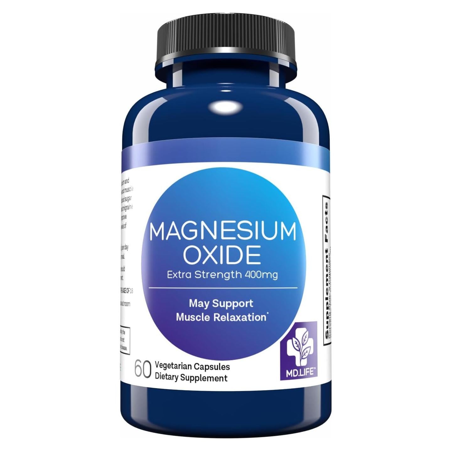 Suplemento de Óxido de Magnesio MD.Life - 60 Cápsulas - Alta Absorción