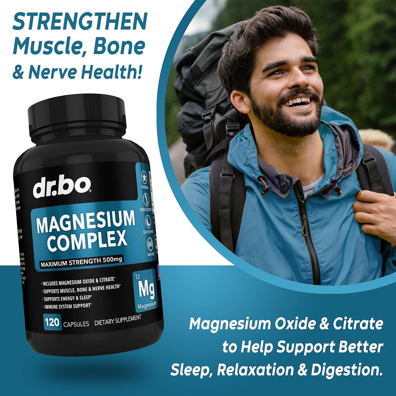 Suplemento de Magnesio 500mg DR.BO - 120 Cápsulas Alta Absorción