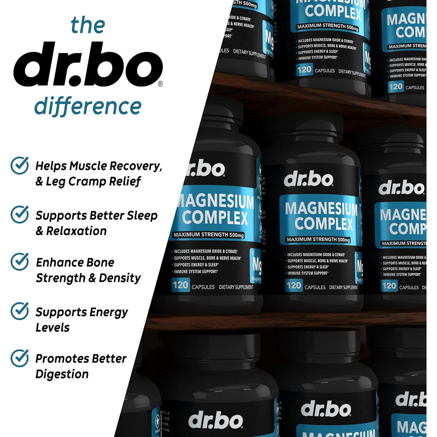 Suplemento de Magnesio 500mg DR.BO - 120 Cápsulas Alta Absorción