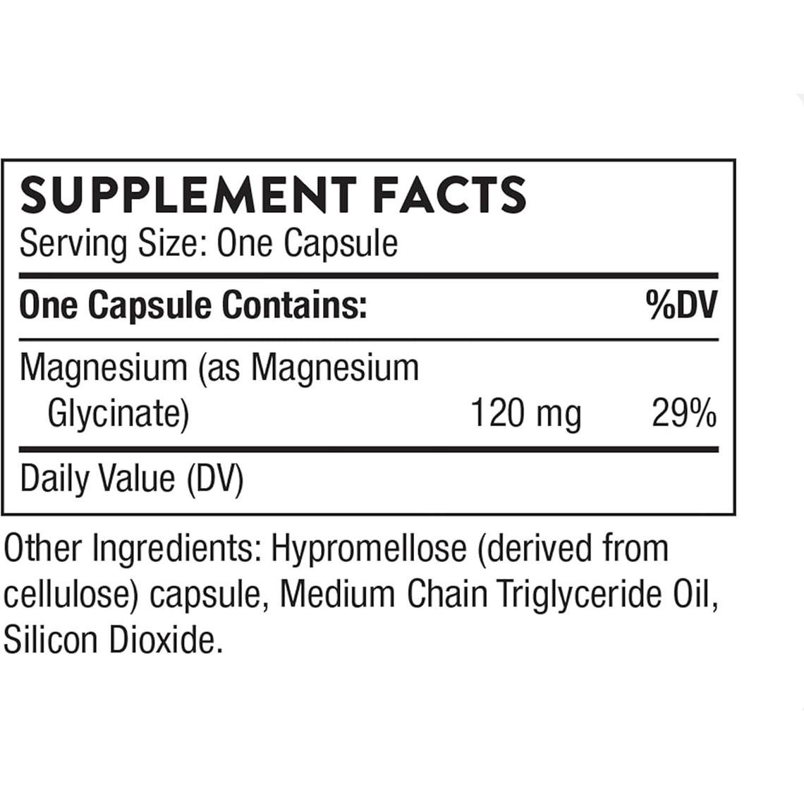Glicinato de Magnesio Thorne - 90 Cápsulas - Sueño y Relajación
