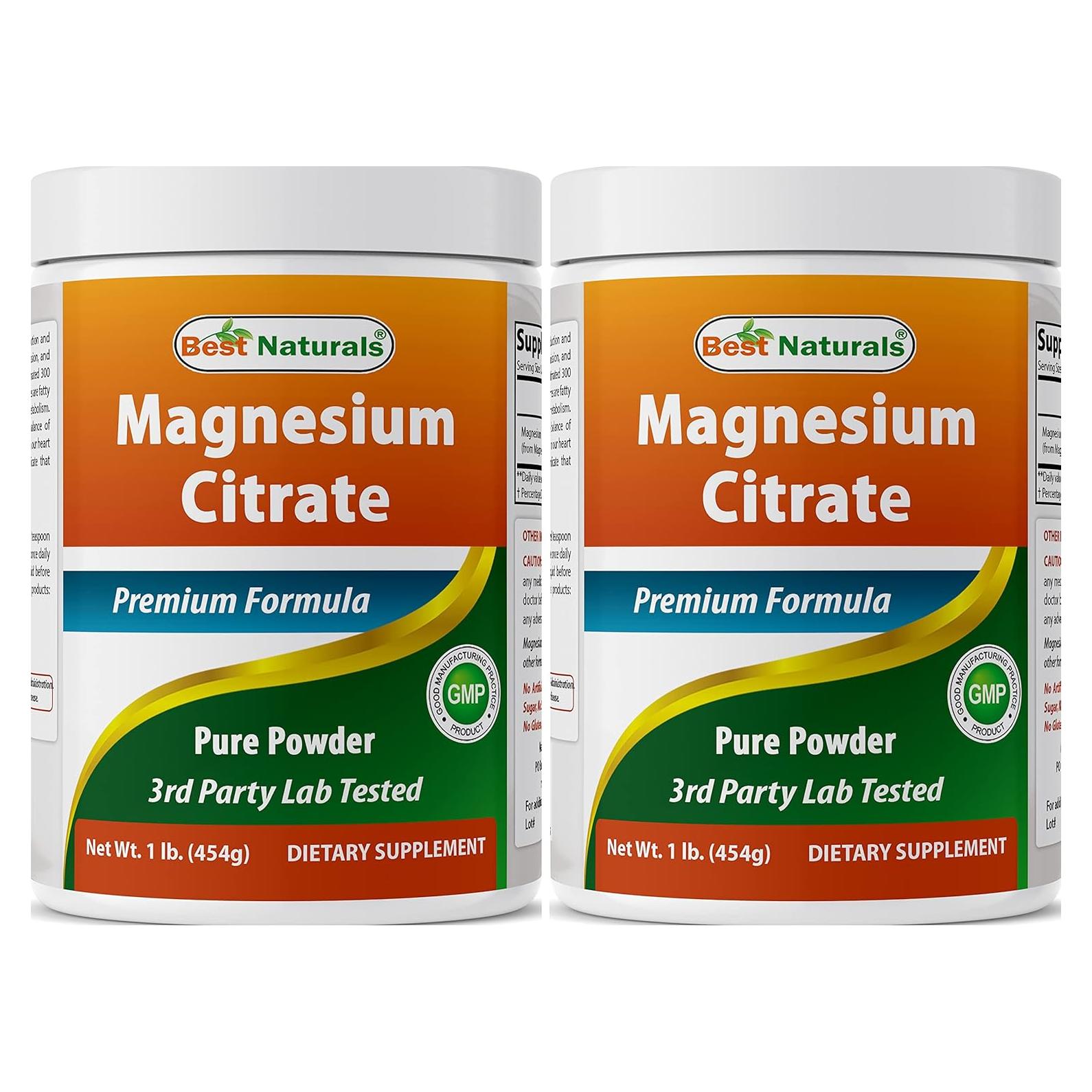 Citrato de Magnesio en Polvo Mejor Naturales 2 x 450g