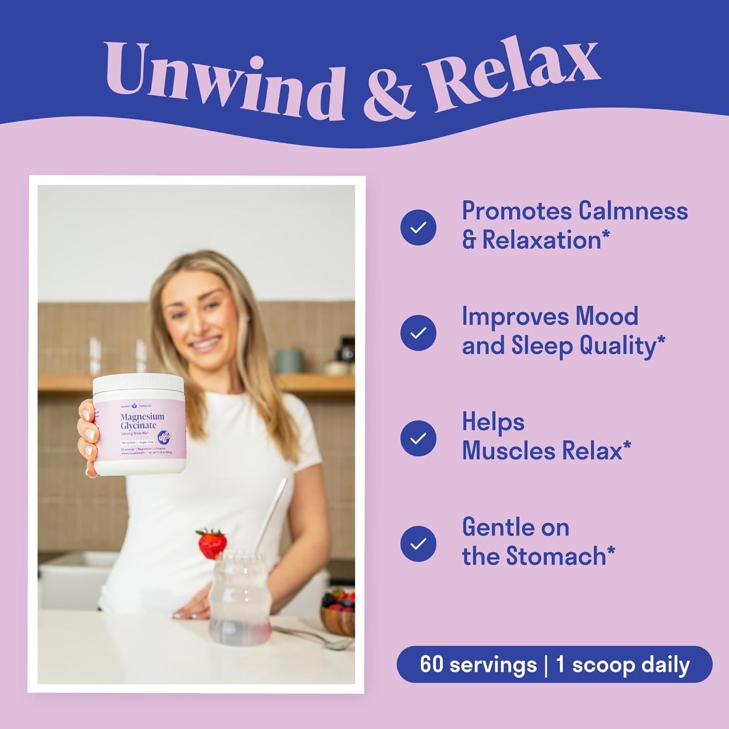 Polvo de Glicinato de Magnesio Ruveda Naturals 300g - Relajación