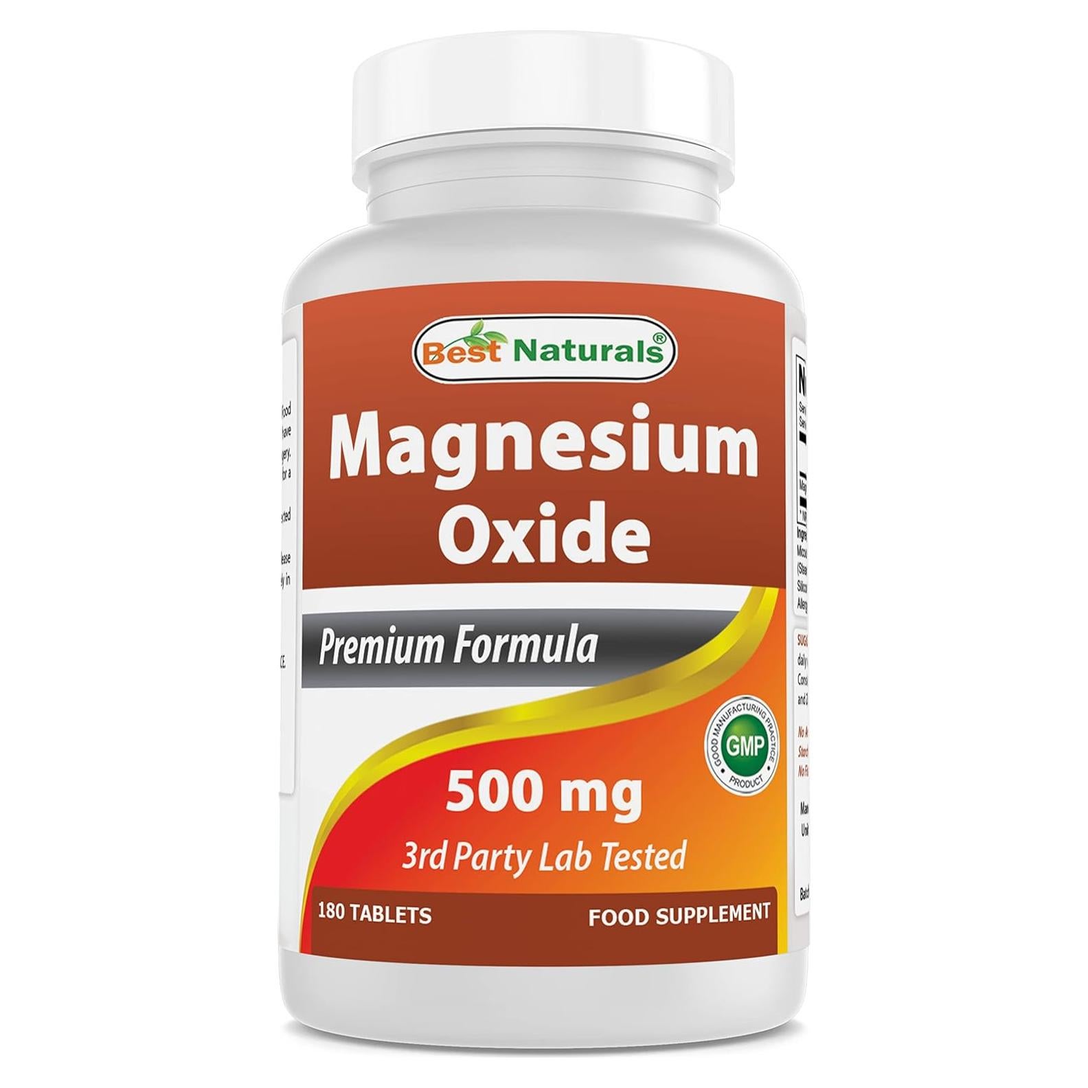 Óxido de Magnesio 500 mg Mejor Naturales 180 tabletas