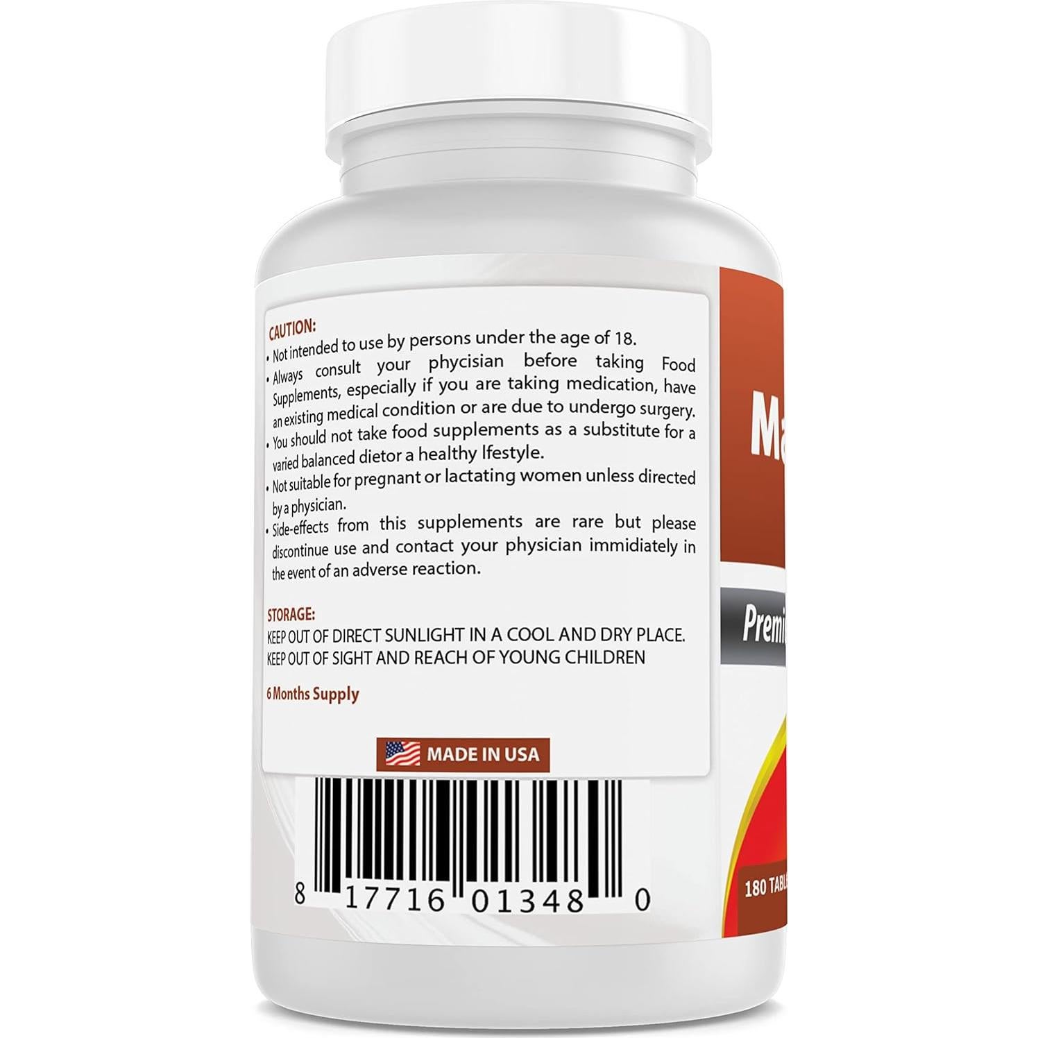Óxido de Magnesio 500 mg Mejor Naturales 180 tabletas