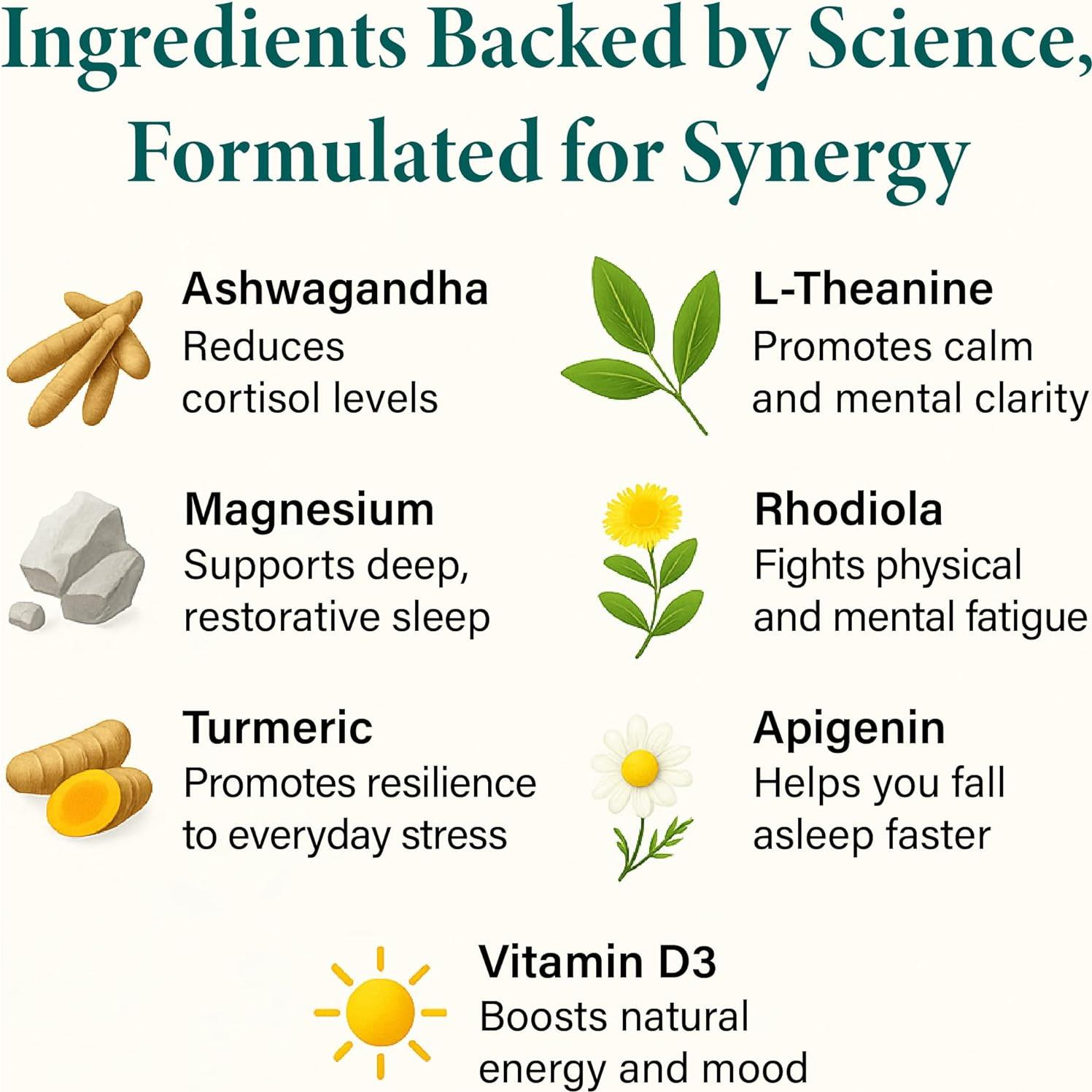 Suplemento Vegano de Cortisol Dr. Matthew - Ashwagandha, Magnesio, D3